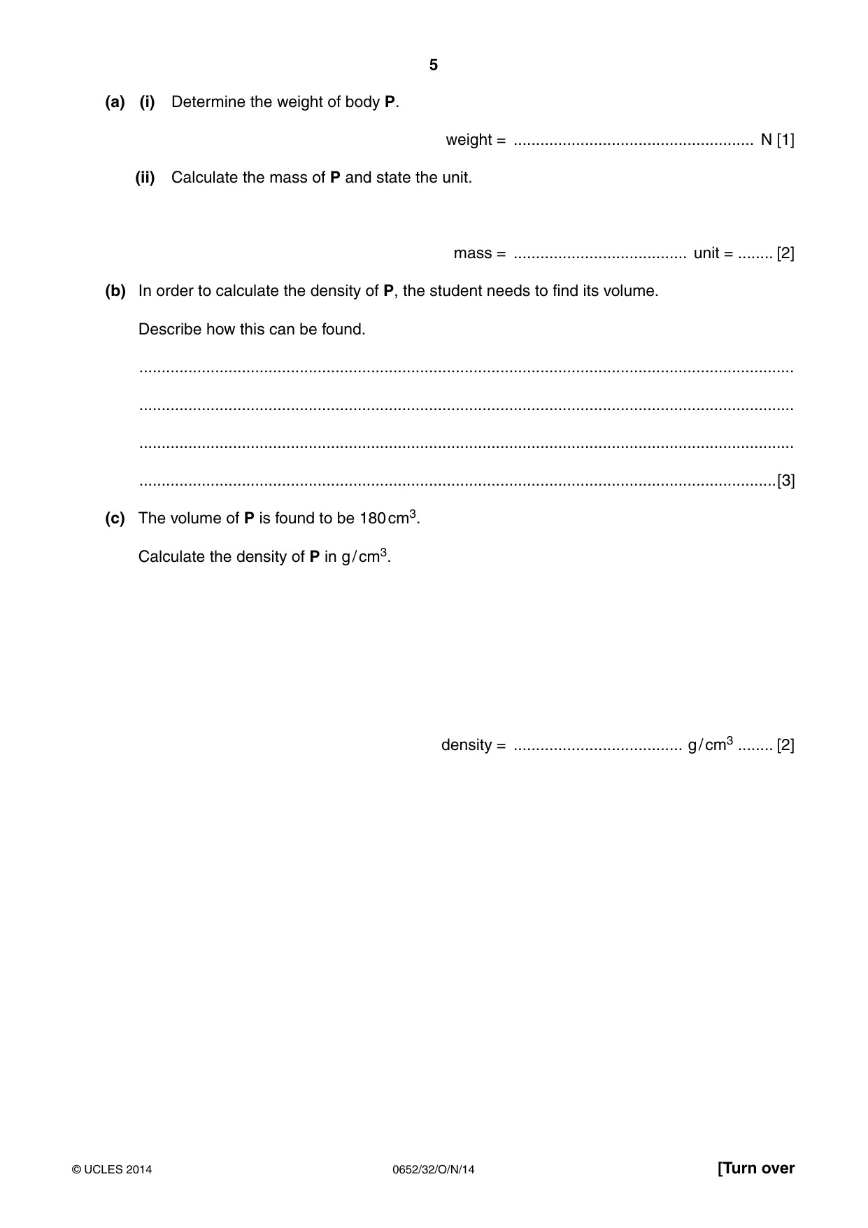 Cambridge IGCSE Physical Science 0652 2014 Oct/Nov Paper 3 · Variant 2 question paper, page 5 of 20