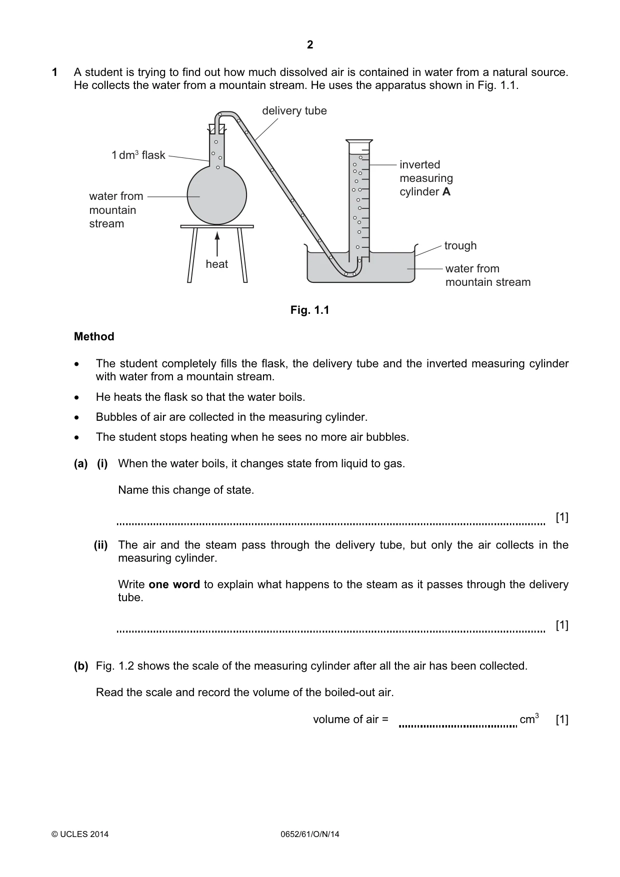 Cambridge IGCSE Physical Science 0652 2014 Oct/Nov Paper 6 · Variant 1 question paper, page 2 of 28