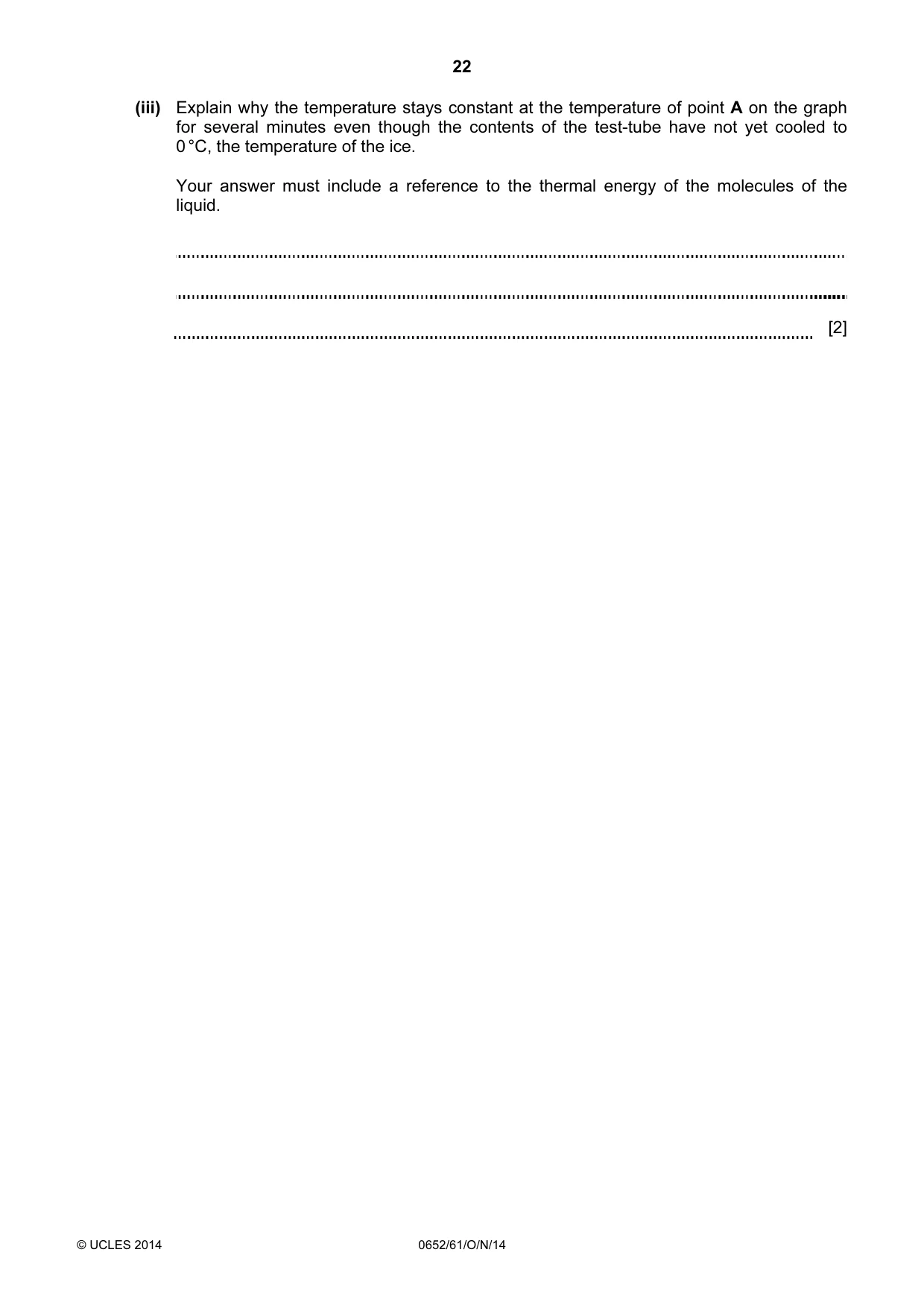 Cambridge IGCSE Physical Science 0652 2014 Oct/Nov Paper 6 · Variant 1 question paper, page 22 of 28