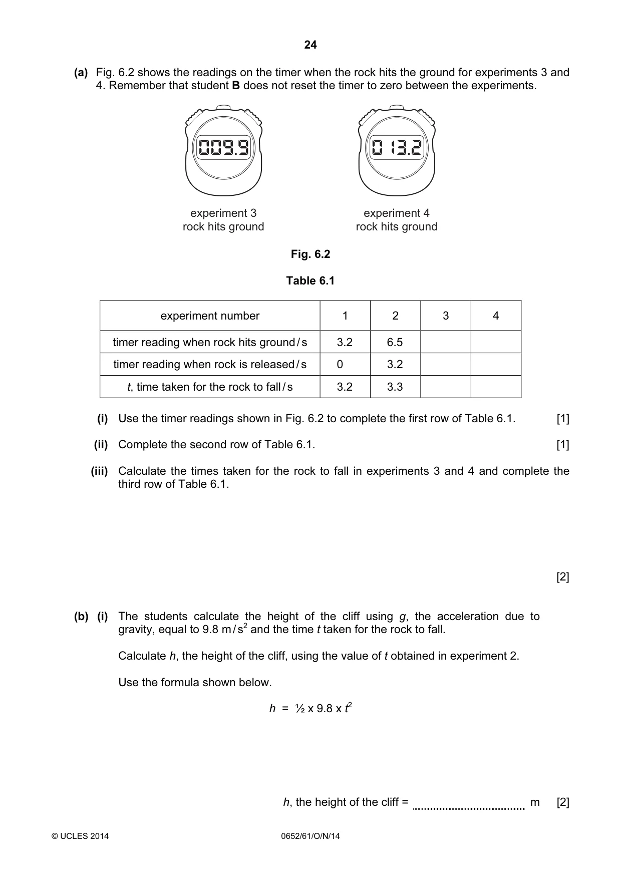 Cambridge IGCSE Physical Science 0652 2014 Oct/Nov Paper 6 · Variant 1 question paper, page 24 of 28