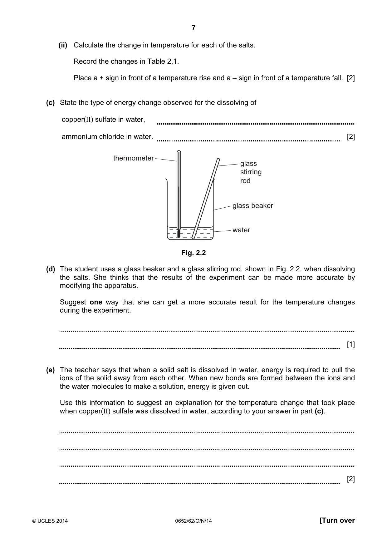 Cambridge IGCSE Physical Science 0652 2014 Oct/Nov Paper 6 · Variant 2 question paper, page 7 of 20