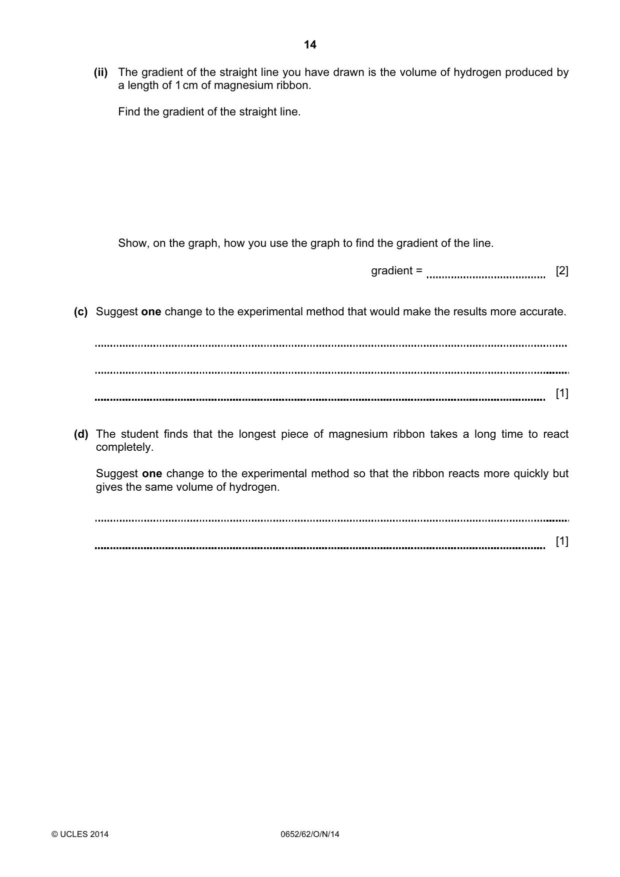 Cambridge IGCSE Physical Science 0652 2014 Oct/Nov Paper 6 · Variant 2 question paper, page 14 of 20