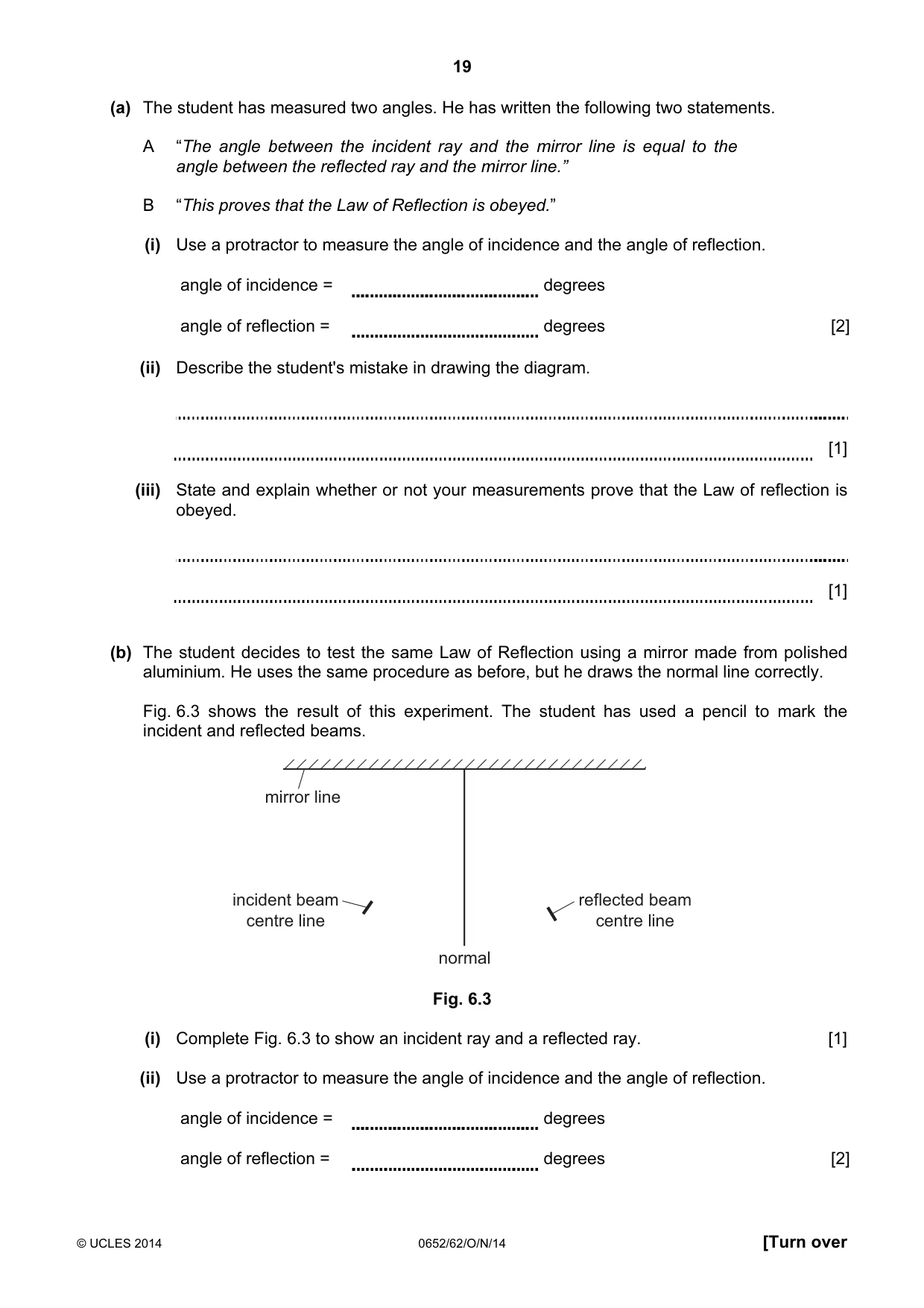 Cambridge IGCSE Physical Science 0652 2014 Oct/Nov Paper 6 · Variant 2 question paper, page 19 of 20