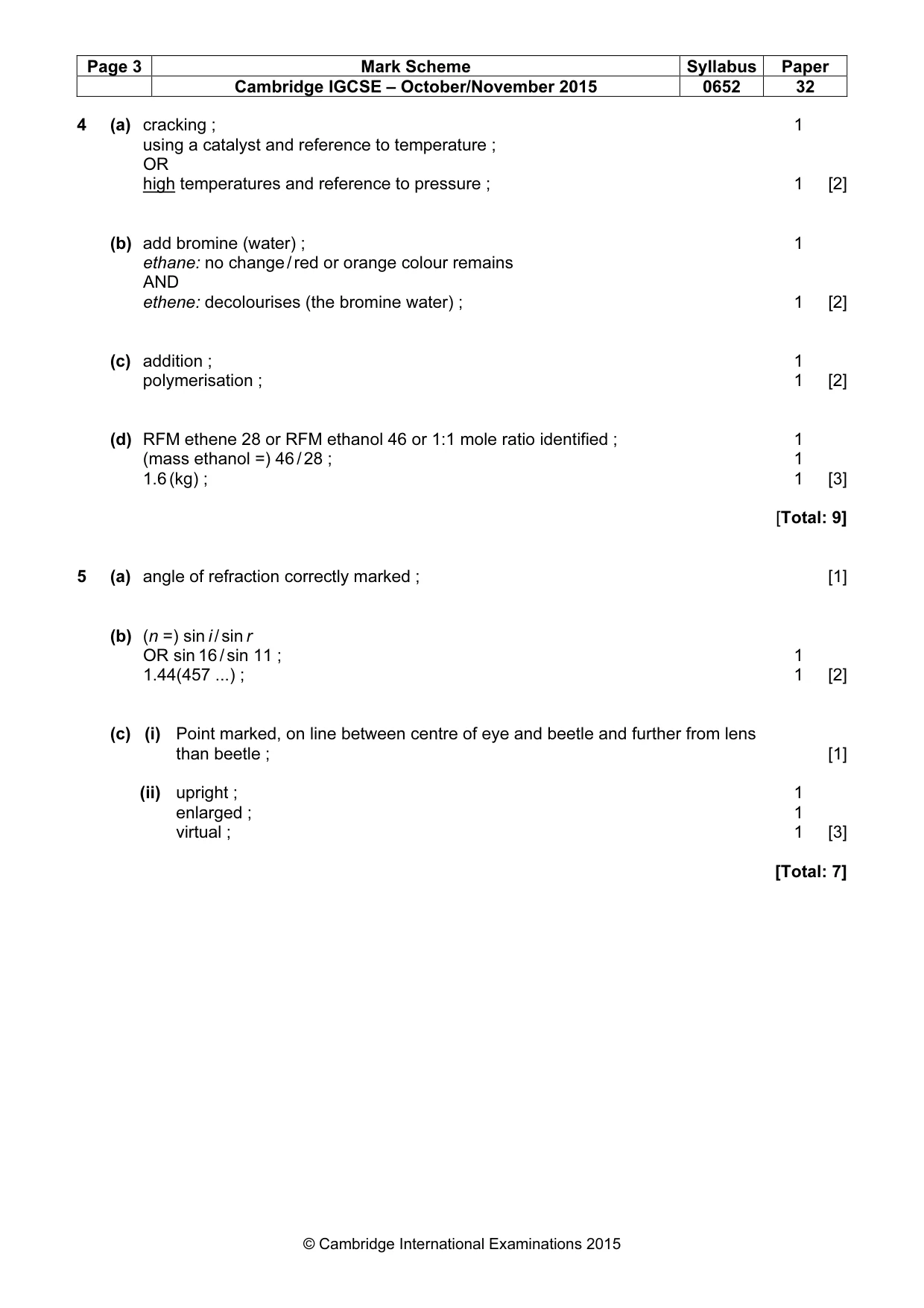 Mark scheme, page 3 of 6