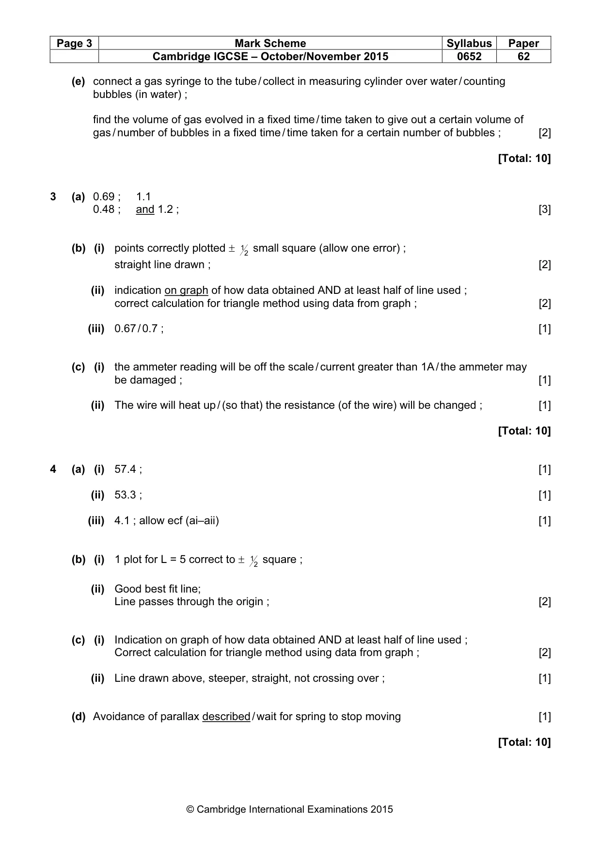 Mark scheme, page 3 of 4