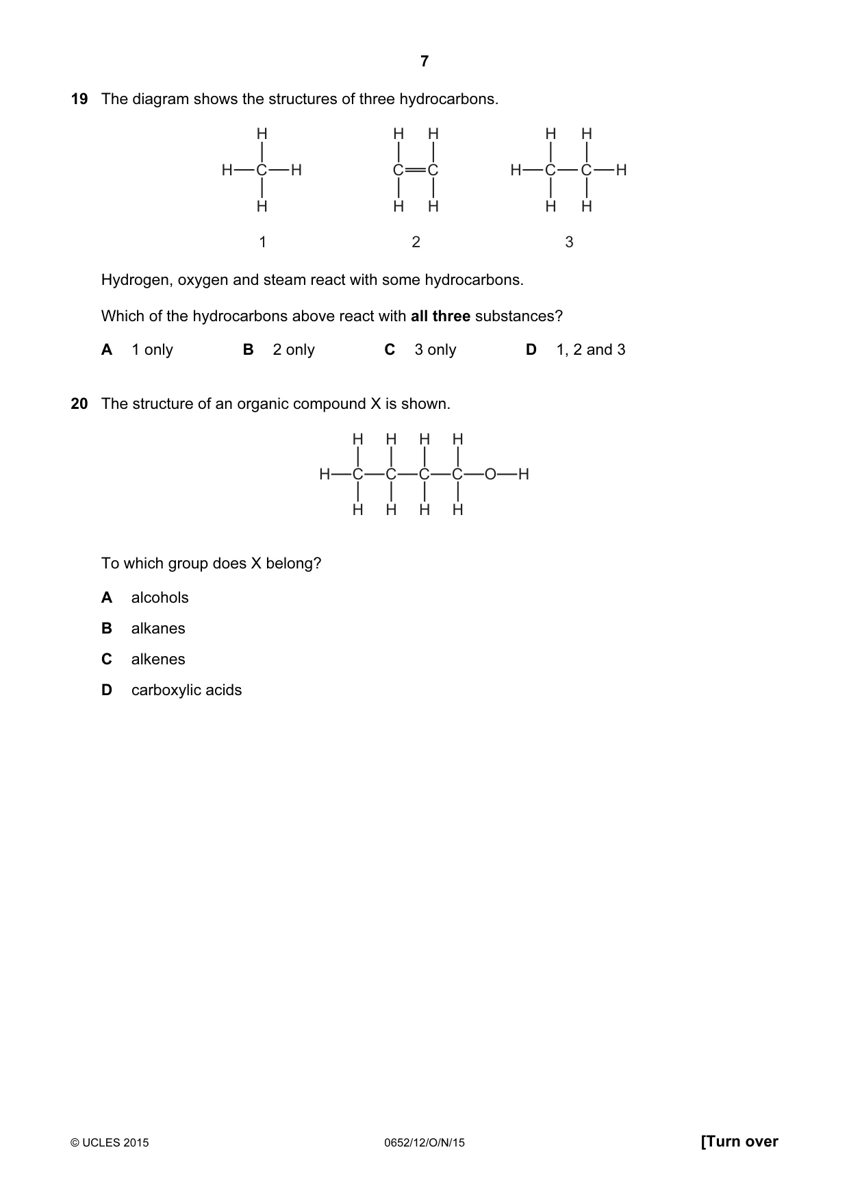 Cambridge IGCSE Physical Science 0652 2015 Oct/Nov Paper 1 · Variant 2 question paper, page 7 of 20