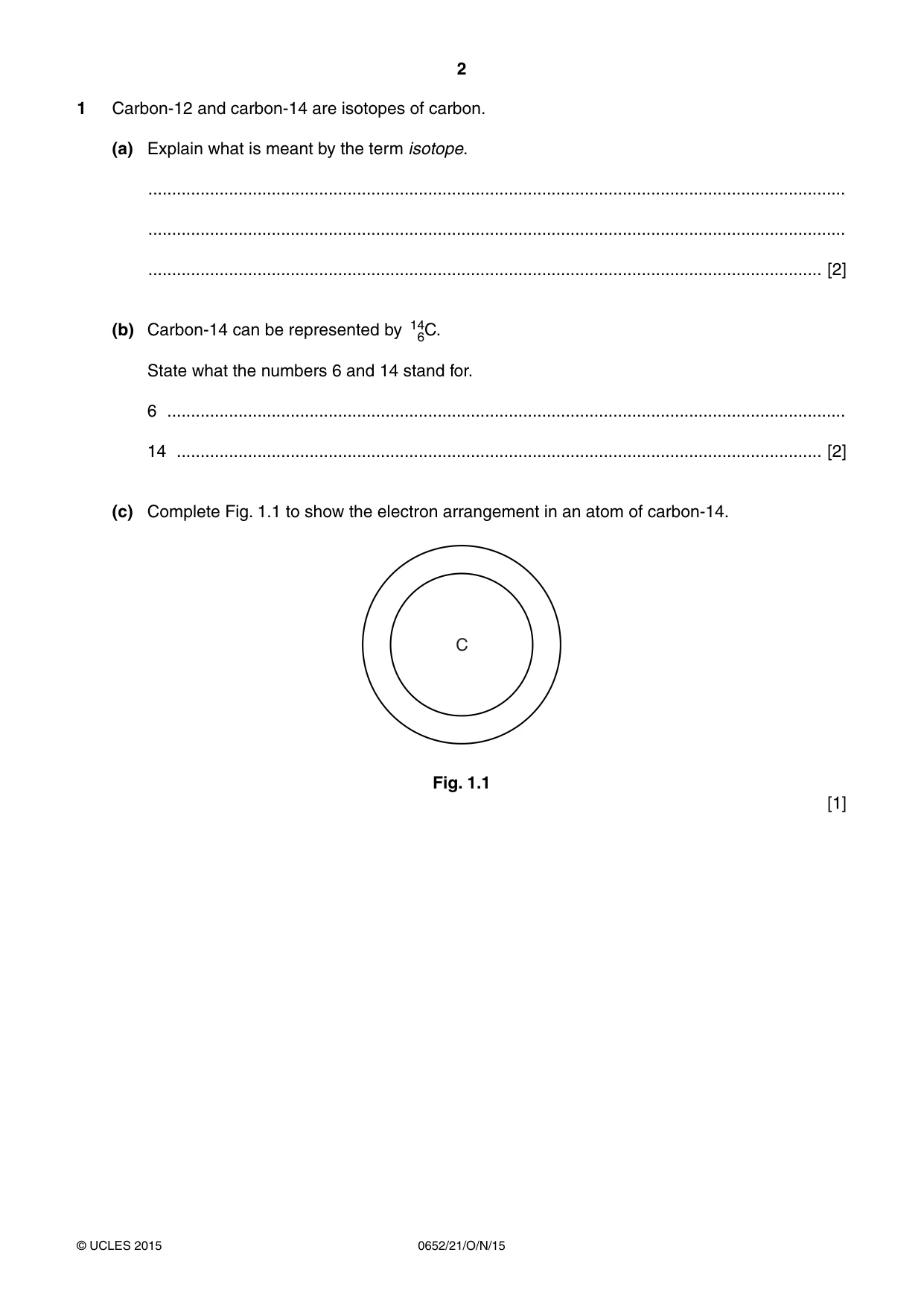 Cambridge IGCSE Physical Science 0652 2015 Oct/Nov Paper 2 · Variant 1 question paper, page 2 of 20