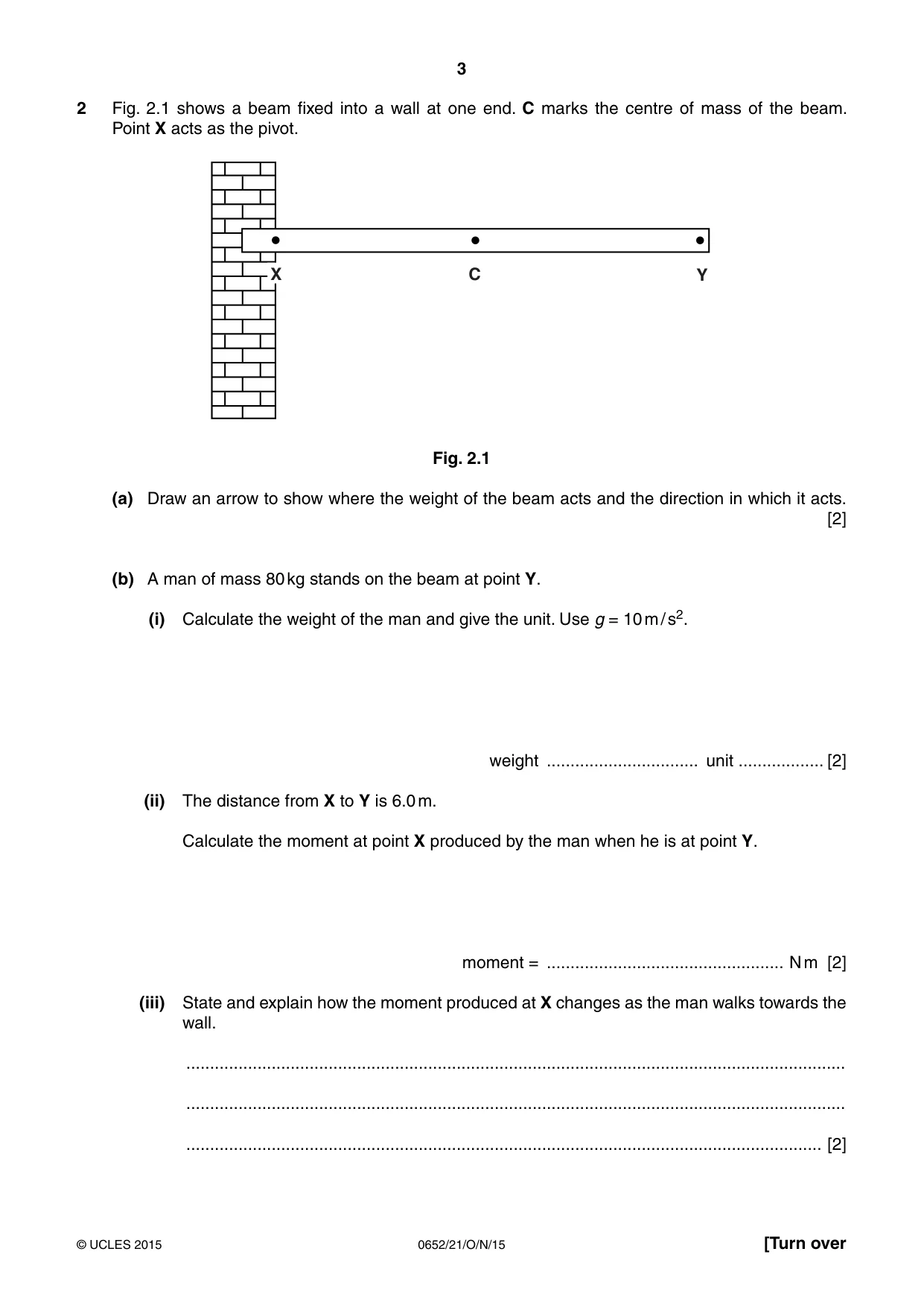 Cambridge IGCSE Physical Science 0652 2015 Oct/Nov Paper 2 · Variant 1 question paper, page 3 of 20