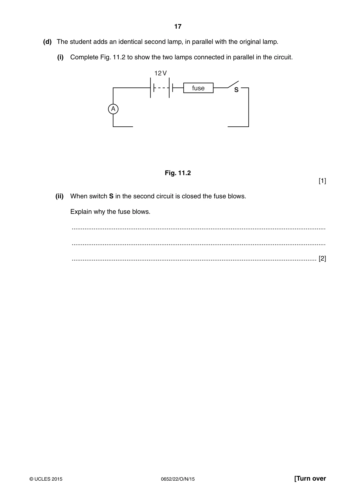 Cambridge IGCSE Physical Science 0652 2015 Oct/Nov Paper 2 · Variant 2 question paper, page 17 of 20