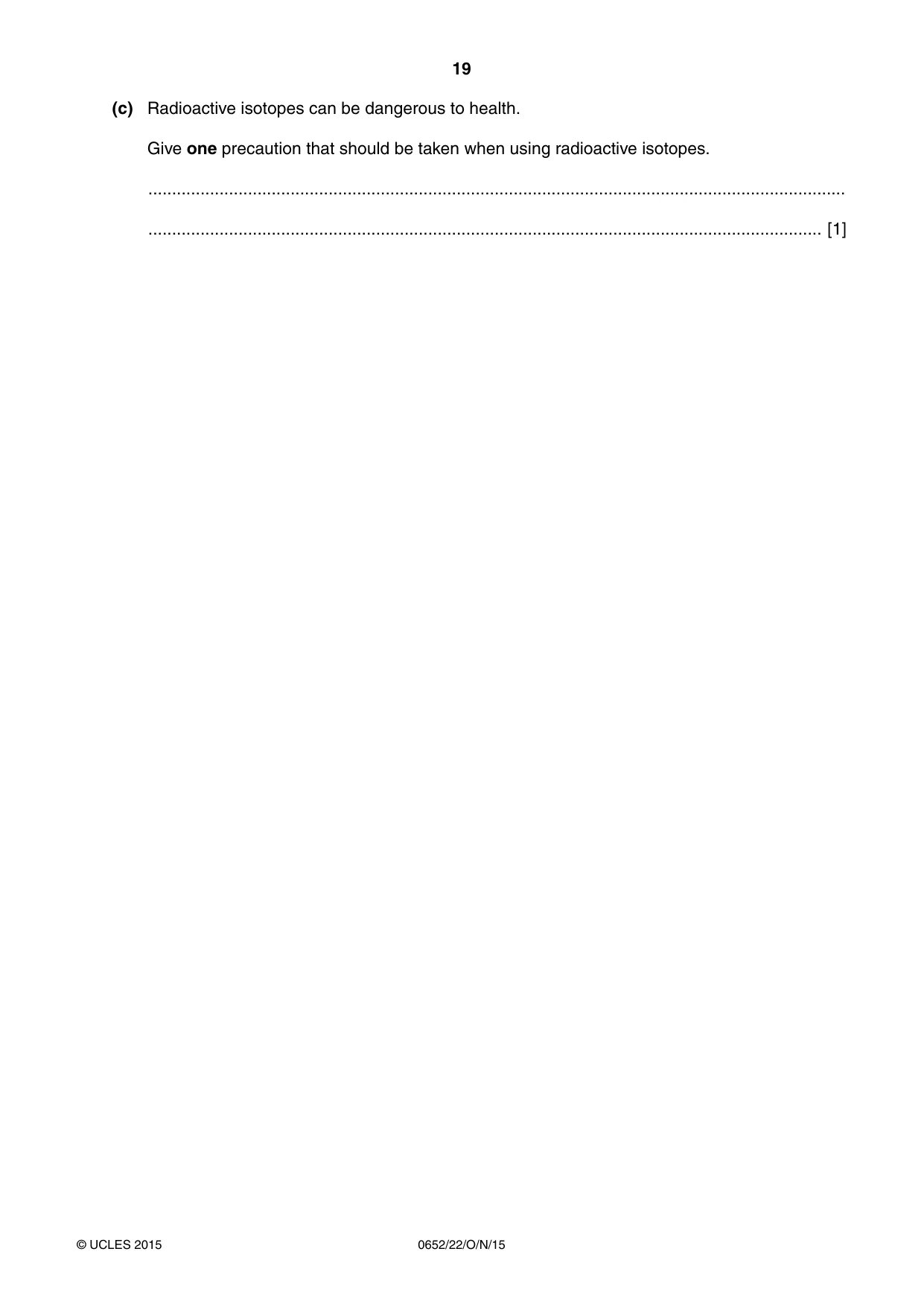 Cambridge IGCSE Physical Science 0652 2015 Oct/Nov Paper 2 · Variant 2 question paper, page 19 of 20