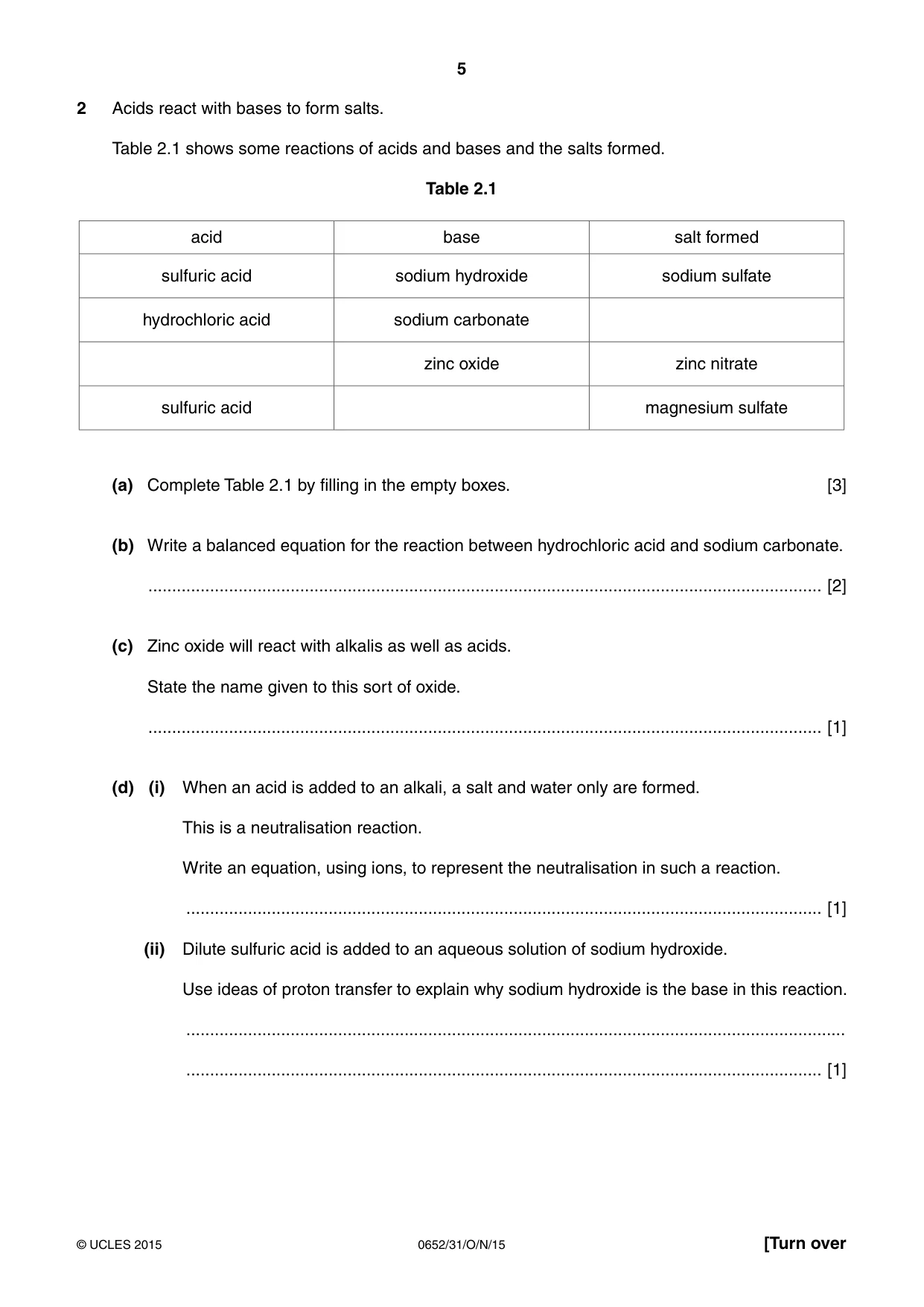 Cambridge IGCSE Physical Science 0652 2015 Oct/Nov Paper 3 · Variant 1 question paper, page 5 of 24
