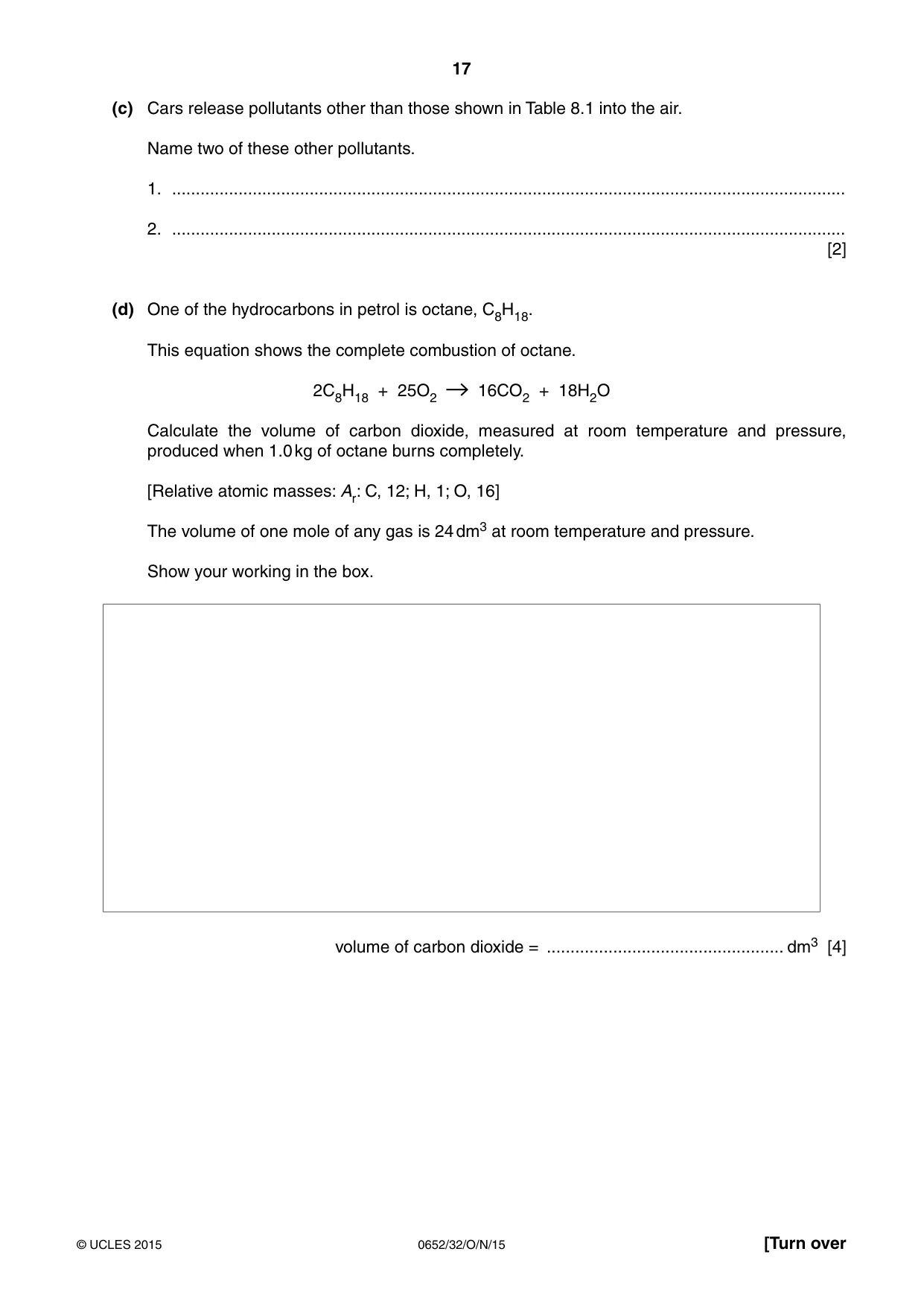 Cambridge IGCSE Physical Science 0652 2015 Oct/Nov Paper 3 · Variant 2 question paper, page 17 of 24