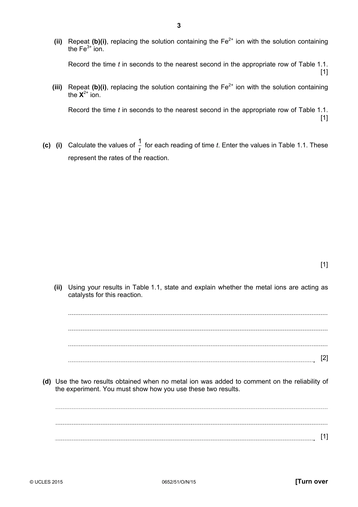 Cambridge IGCSE Physical Science 0652 2015 Oct/Nov Paper 5 · Variant 1 question paper, page 3 of 8