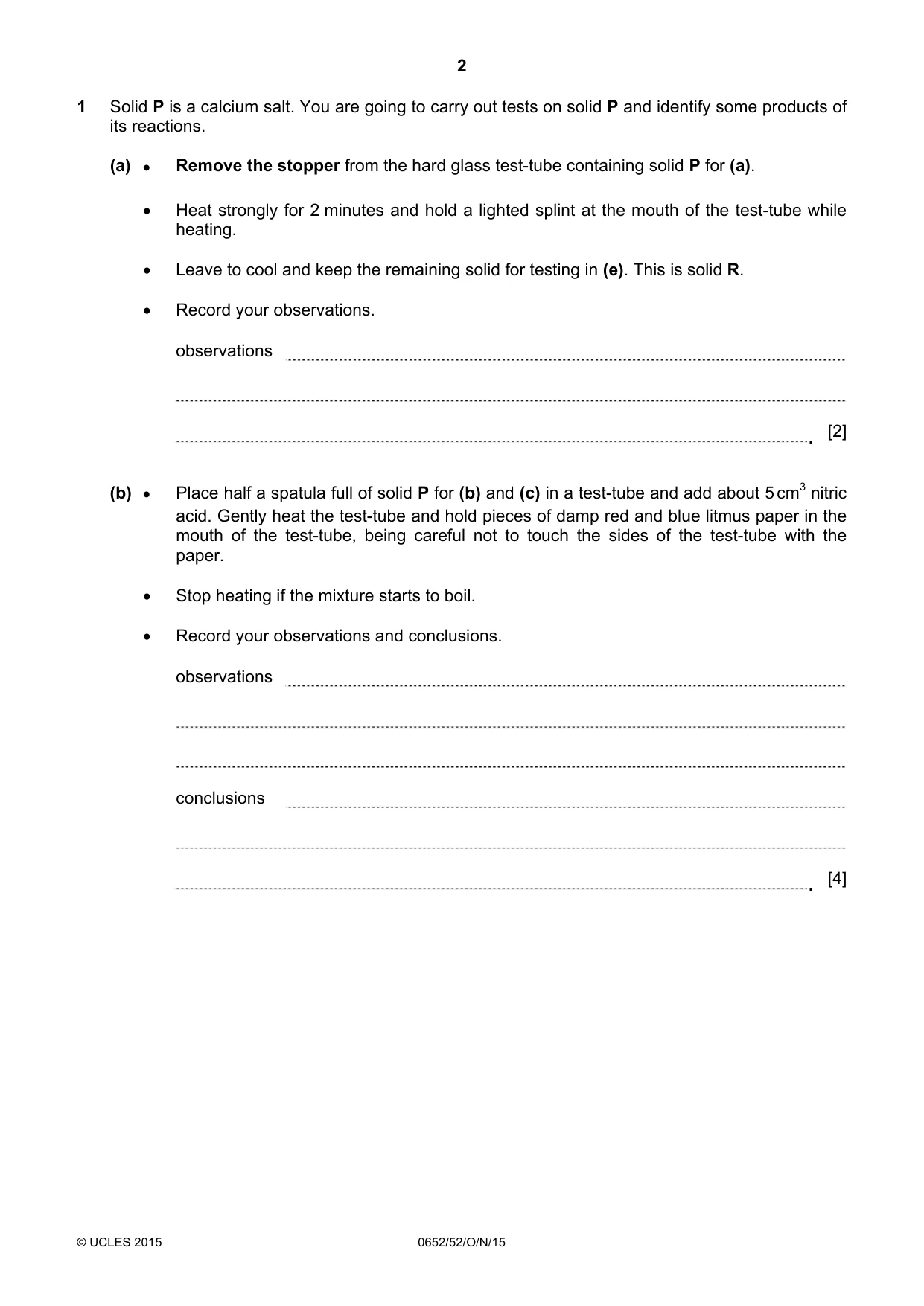 Cambridge IGCSE Physical Science 0652 2015 Oct/Nov Paper 5 · Variant 2 question paper, page 2 of 12