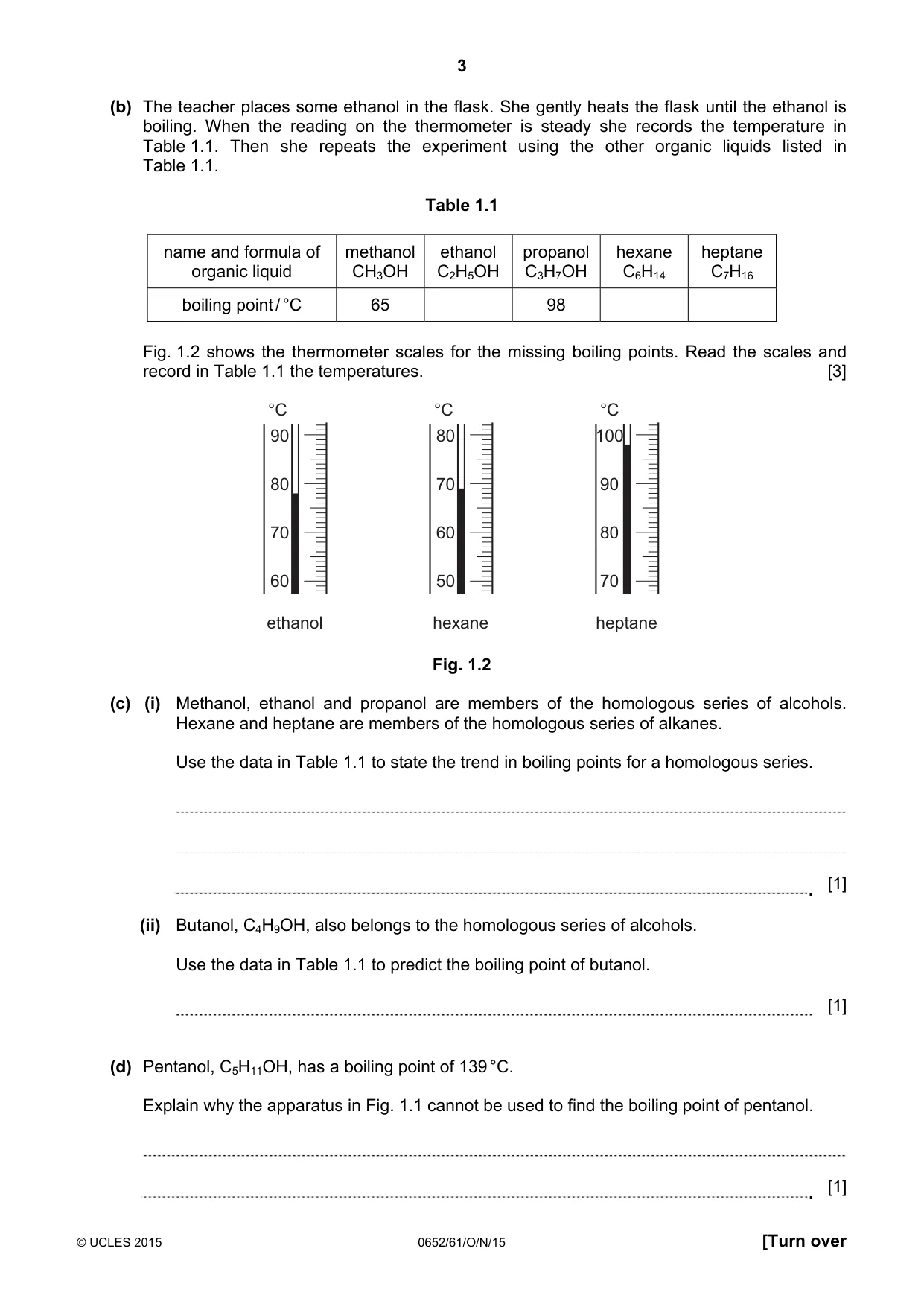 Cambridge IGCSE Physical Science 0652 2015 Oct/Nov Paper 6 · Variant 1 question paper, page 3 of 20