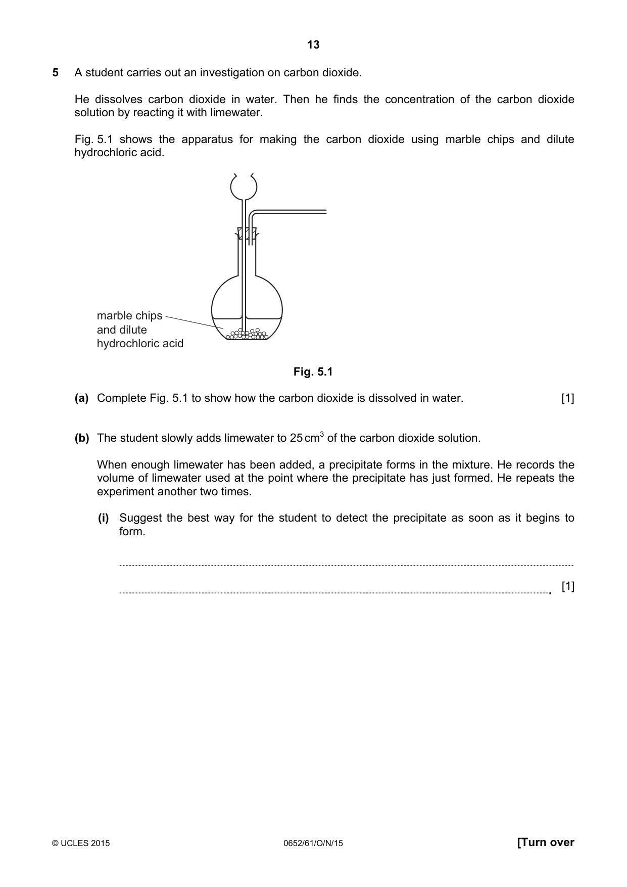 Cambridge IGCSE Physical Science 0652 2015 Oct/Nov Paper 6 · Variant 1 question paper, page 13 of 20