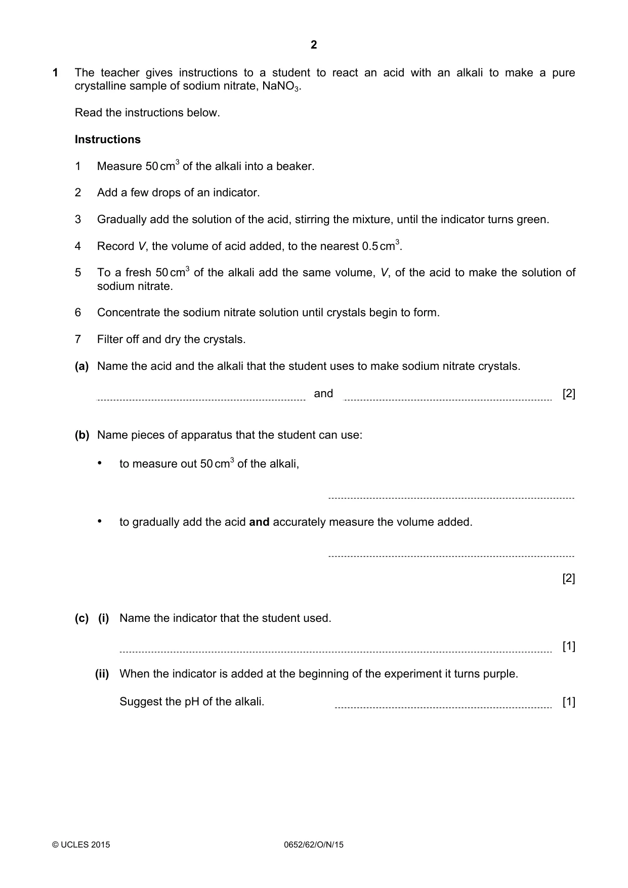 Cambridge IGCSE Physical Science 0652 2015 Oct/Nov Paper 6 · Variant 2 question paper, page 2 of 24