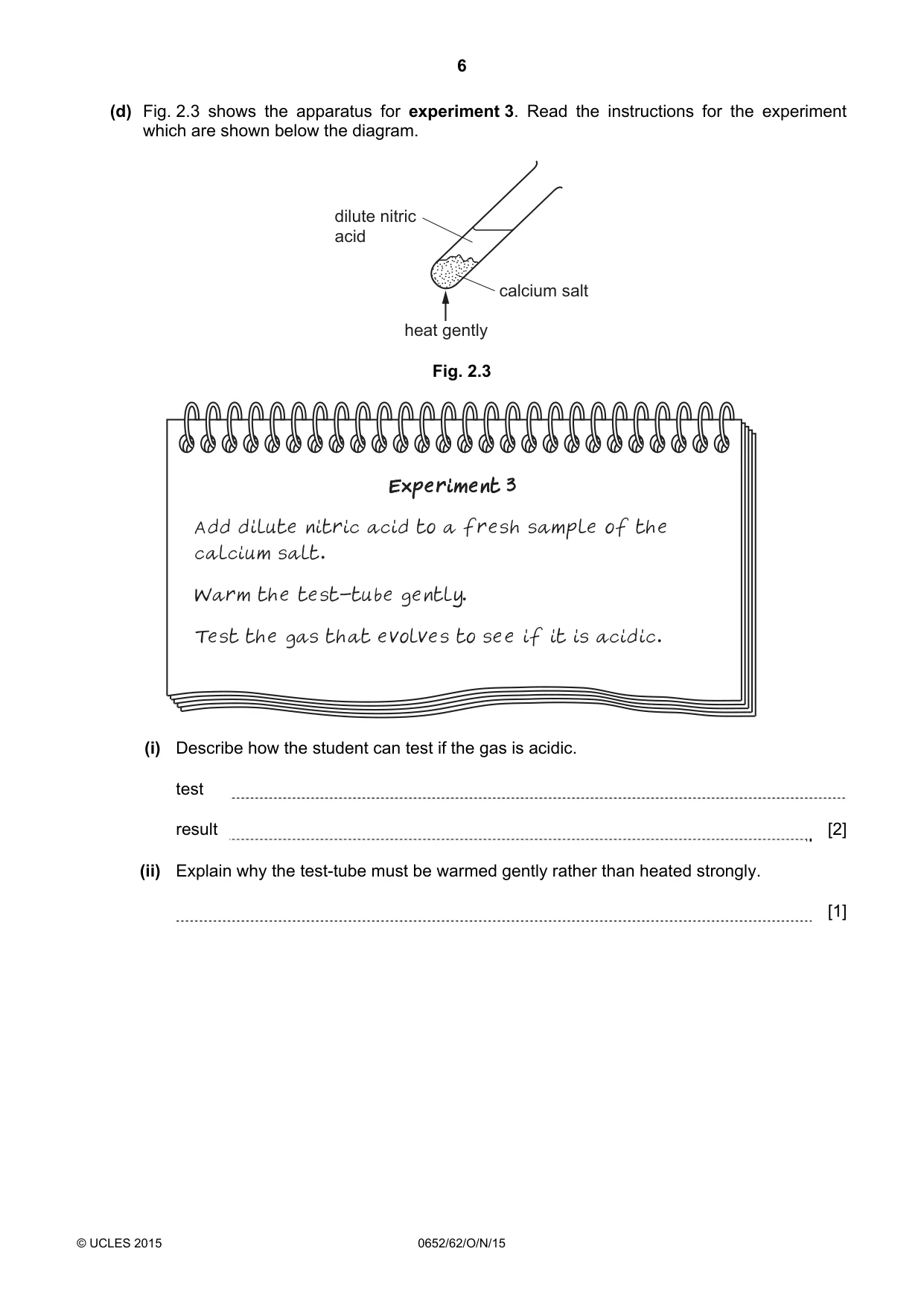 Cambridge IGCSE Physical Science 0652 2015 Oct/Nov Paper 6 · Variant 2 question paper, page 6 of 24