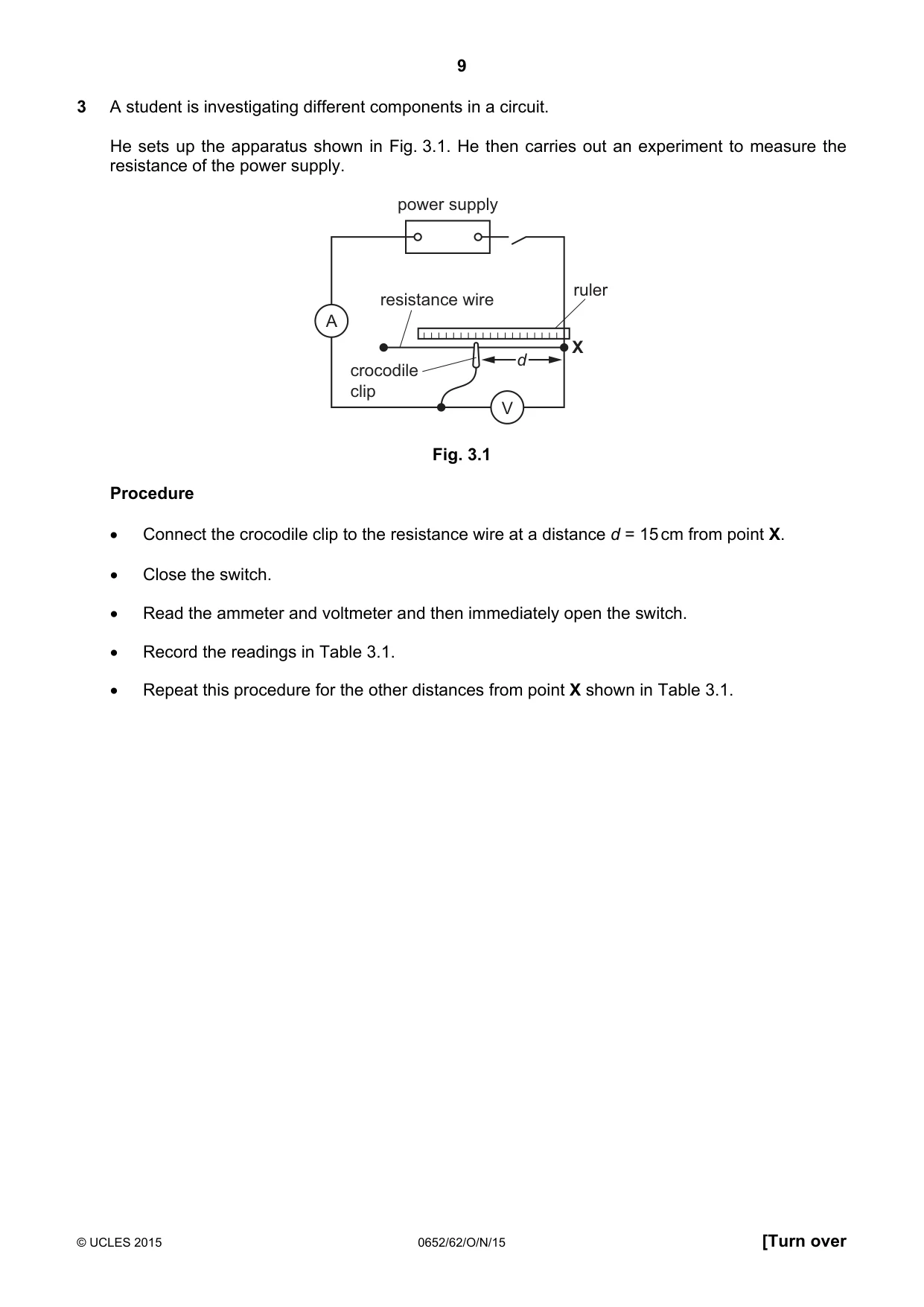 Cambridge IGCSE Physical Science 0652 2015 Oct/Nov Paper 6 · Variant 2 question paper, page 9 of 24