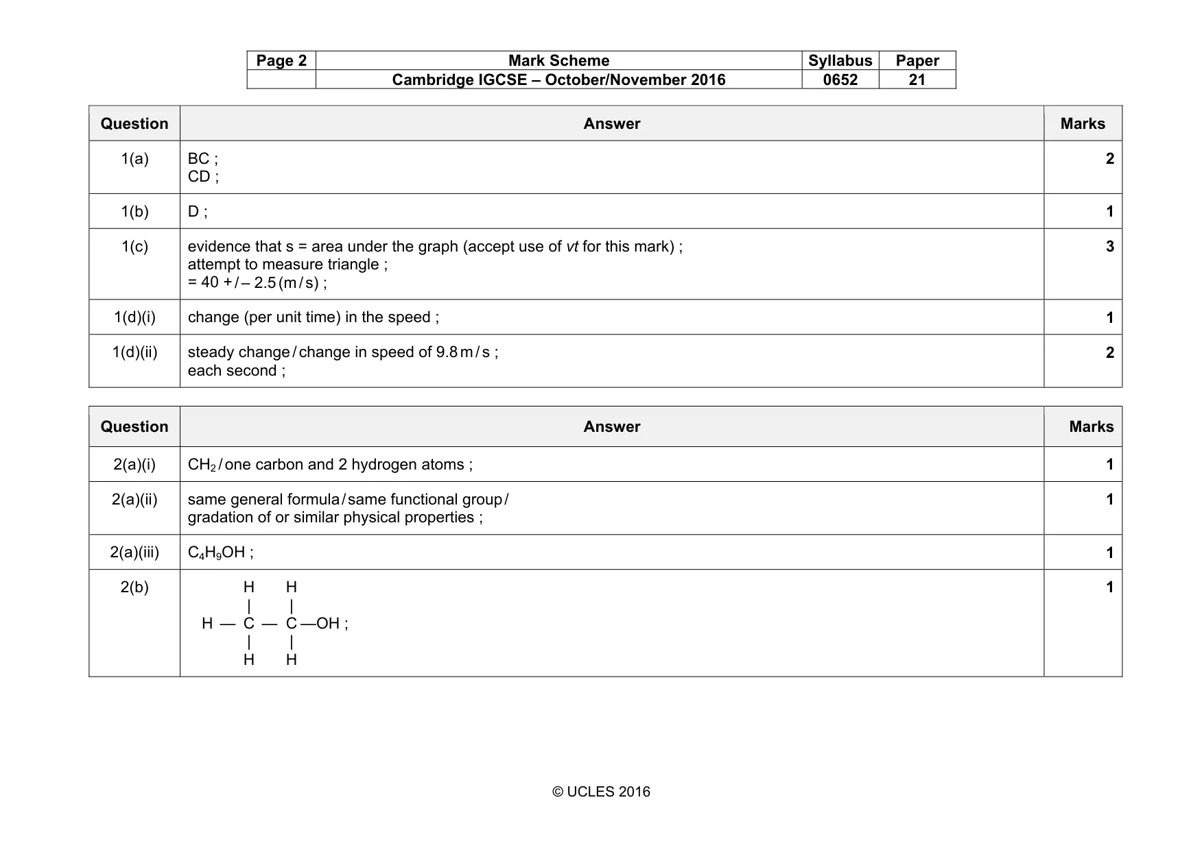 Mark scheme, page 2 of 7