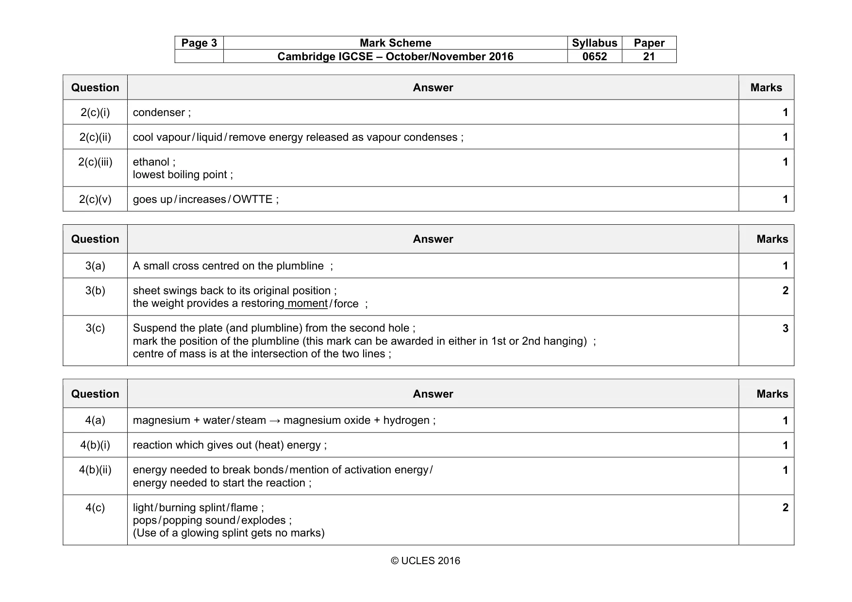 Mark scheme, page 3 of 7