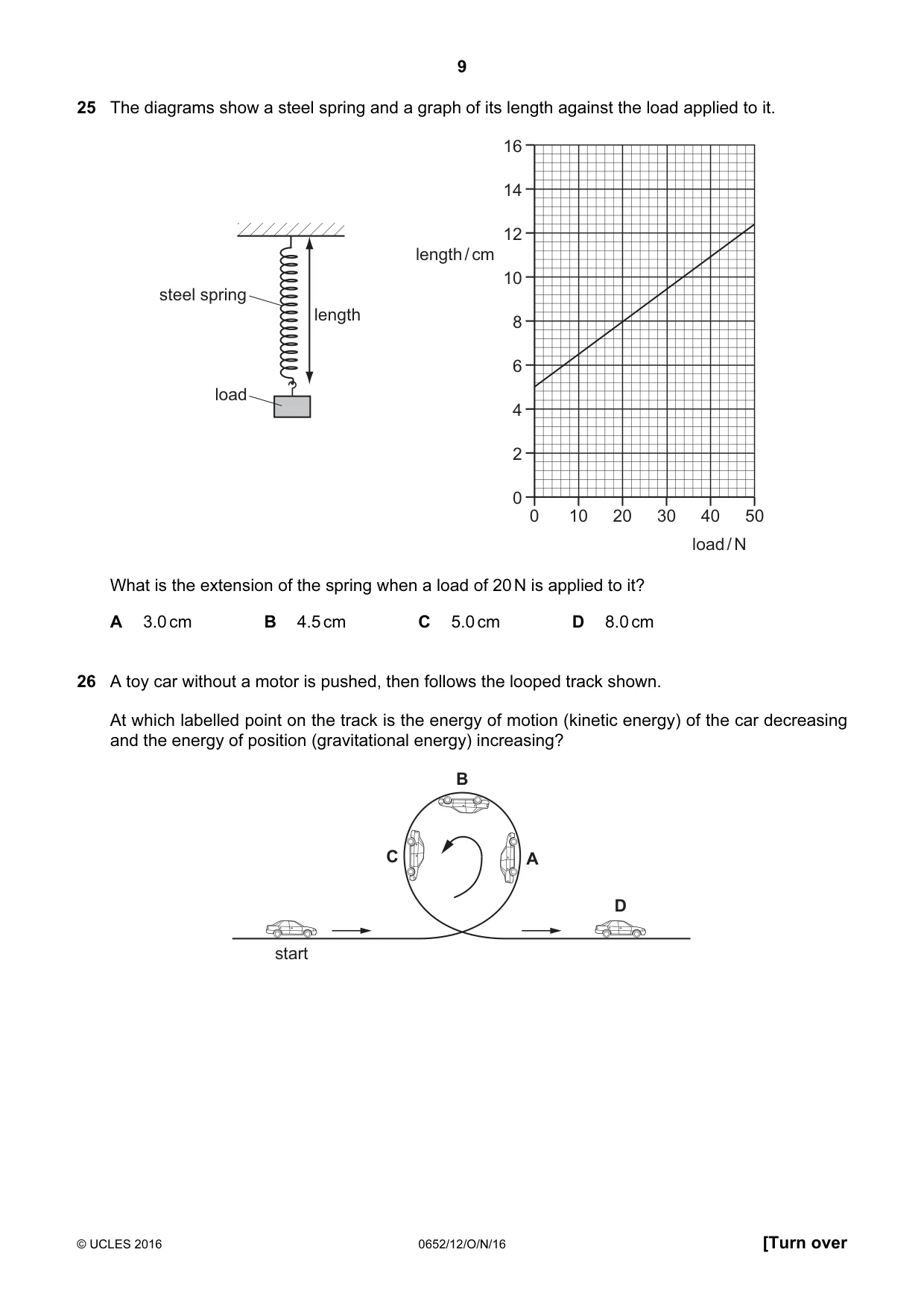 Cambridge IGCSE Physical Science 0652 2016 Oct/Nov Paper 1 · Variant 2 question paper, page 9 of 16
