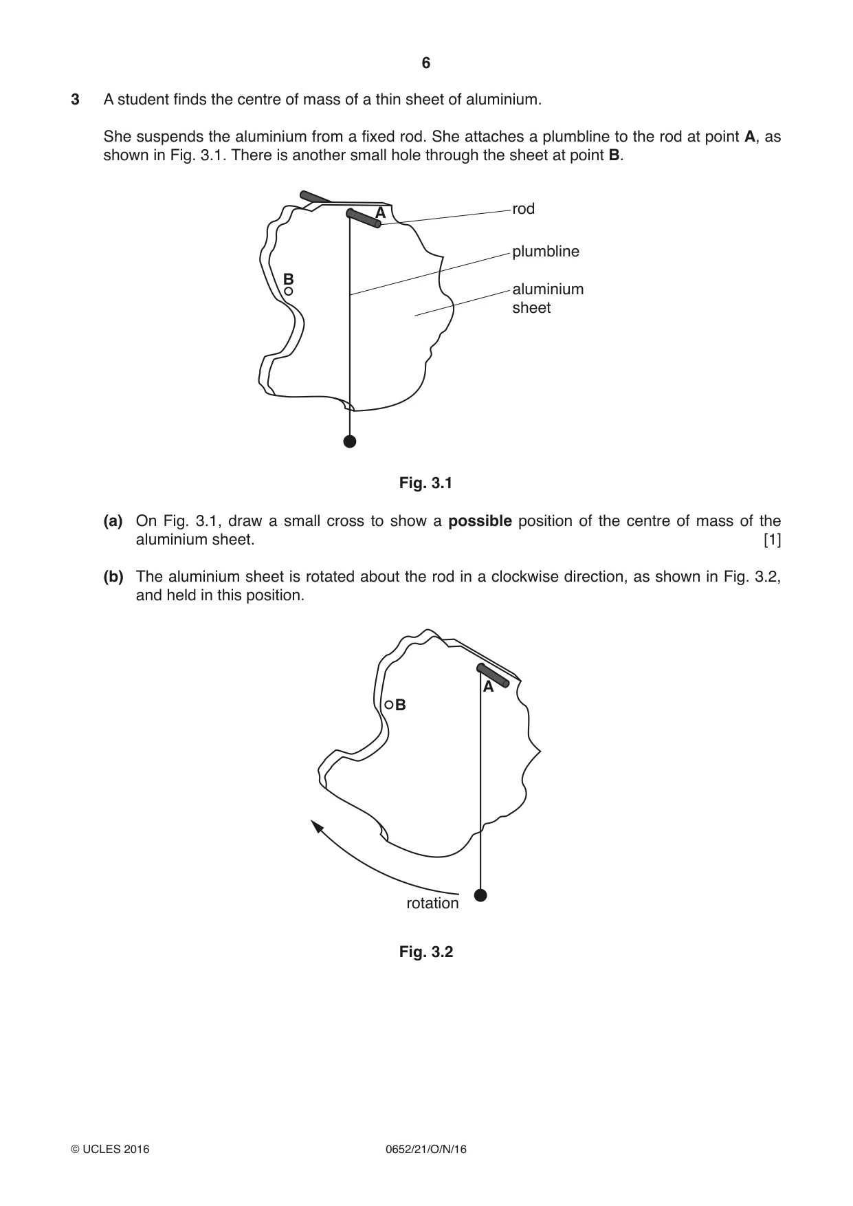 Cambridge IGCSE Physical Science 0652 2016 Oct/Nov Paper 2 · Variant 1 question paper, page 6 of 20