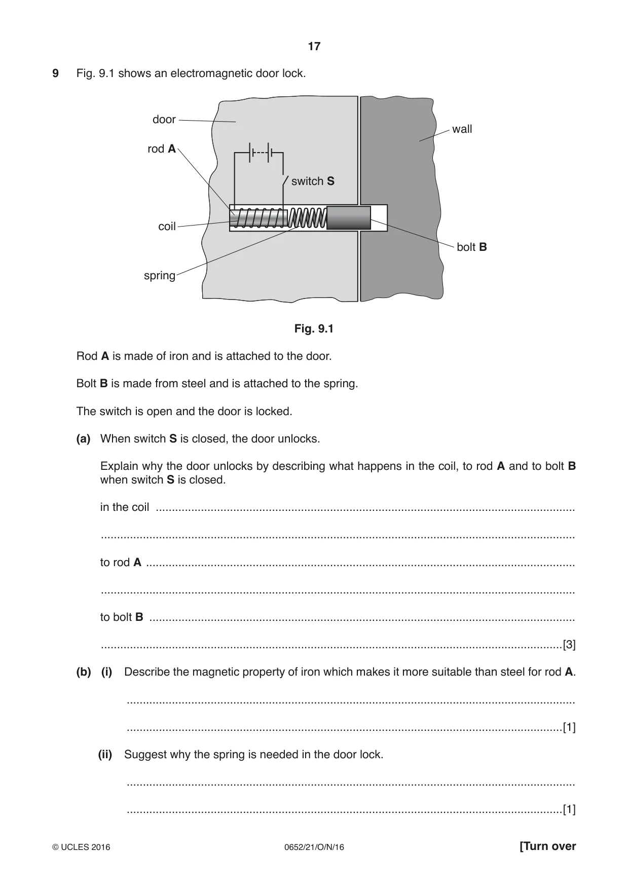 Cambridge IGCSE Physical Science 0652 2016 Oct/Nov Paper 2 · Variant 1 question paper, page 17 of 20