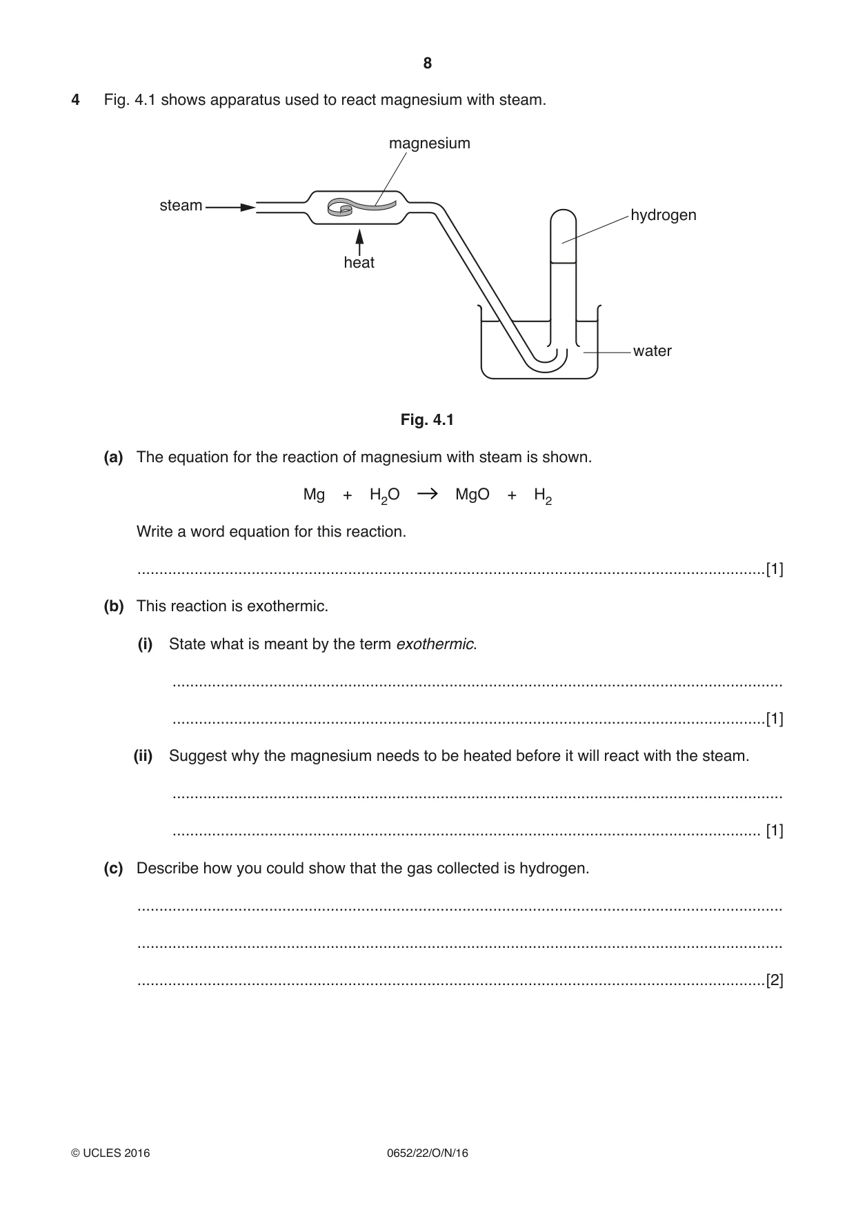 Cambridge IGCSE Physical Science 0652 2016 Oct/Nov Paper 2 · Variant 2 question paper, page 8 of 20