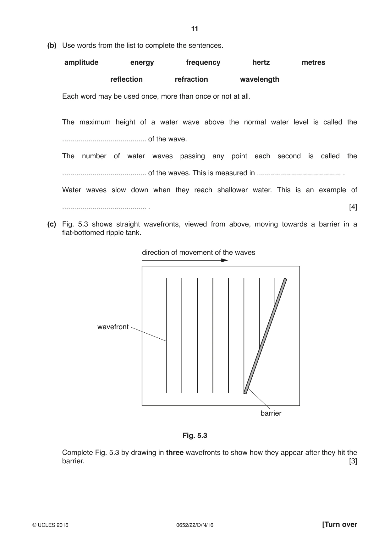 Cambridge IGCSE Physical Science 0652 2016 Oct/Nov Paper 2 · Variant 2 question paper, page 11 of 20
