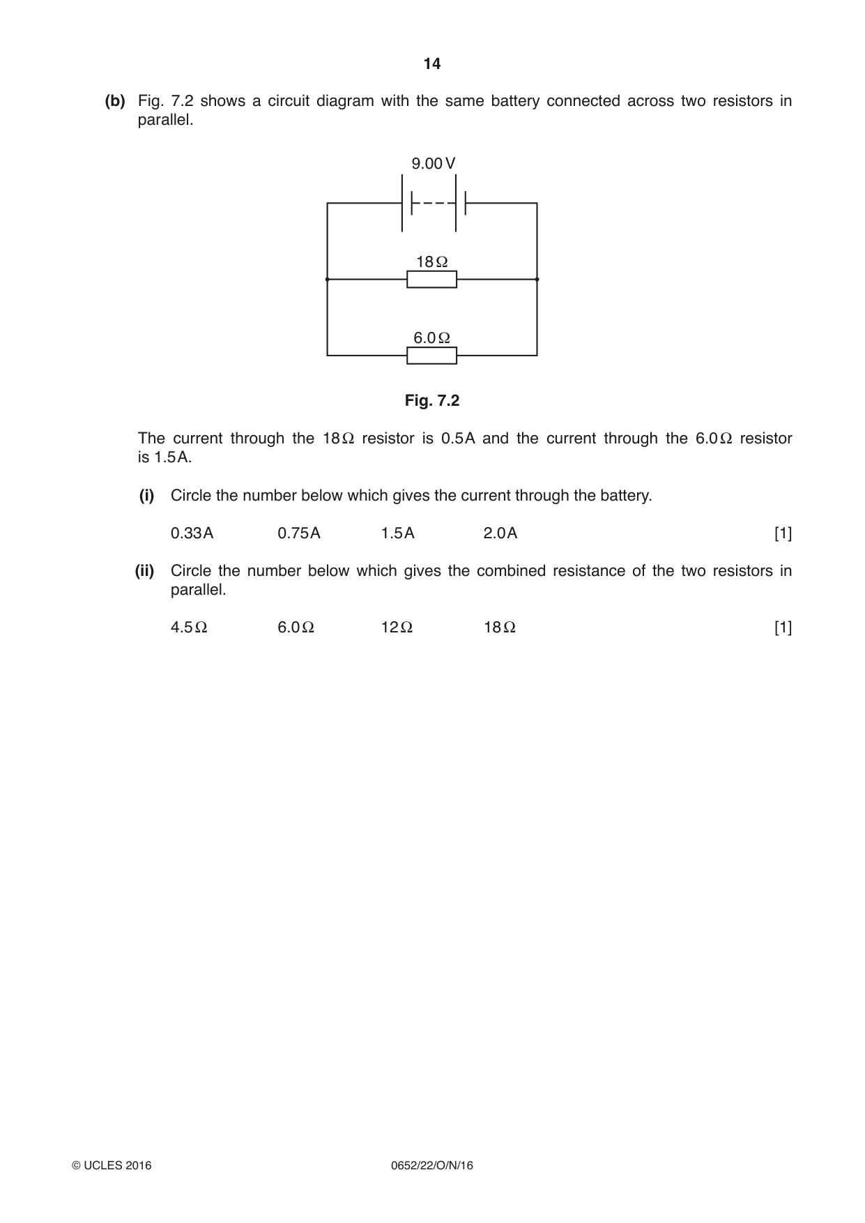 Cambridge IGCSE Physical Science 0652 2016 Oct/Nov Paper 2 · Variant 2 question paper, page 14 of 20