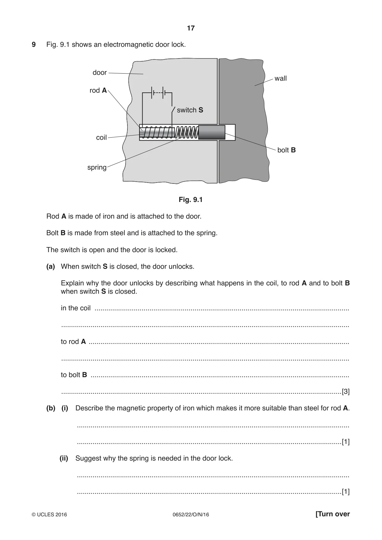 Cambridge IGCSE Physical Science 0652 2016 Oct/Nov Paper 2 · Variant 2 question paper, page 17 of 20