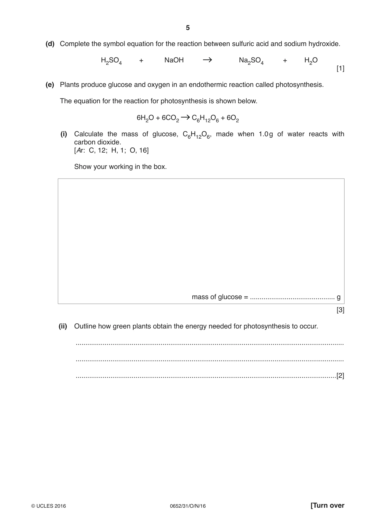 Cambridge IGCSE Physical Science 0652 2016 Oct/Nov Paper 3 · Variant 1 question paper, page 5 of 24