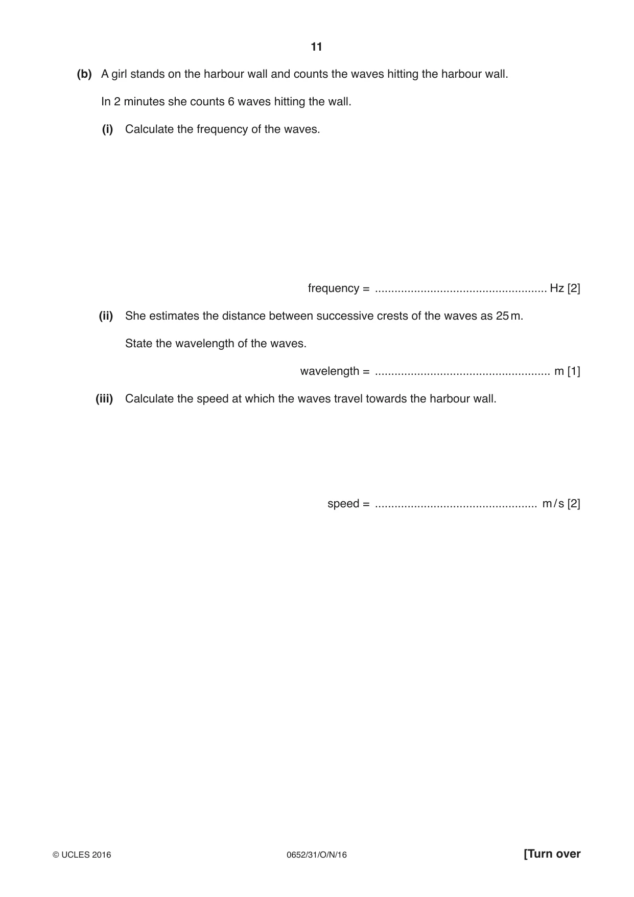 Cambridge IGCSE Physical Science 0652 2016 Oct/Nov Paper 3 · Variant 1 question paper, page 11 of 24