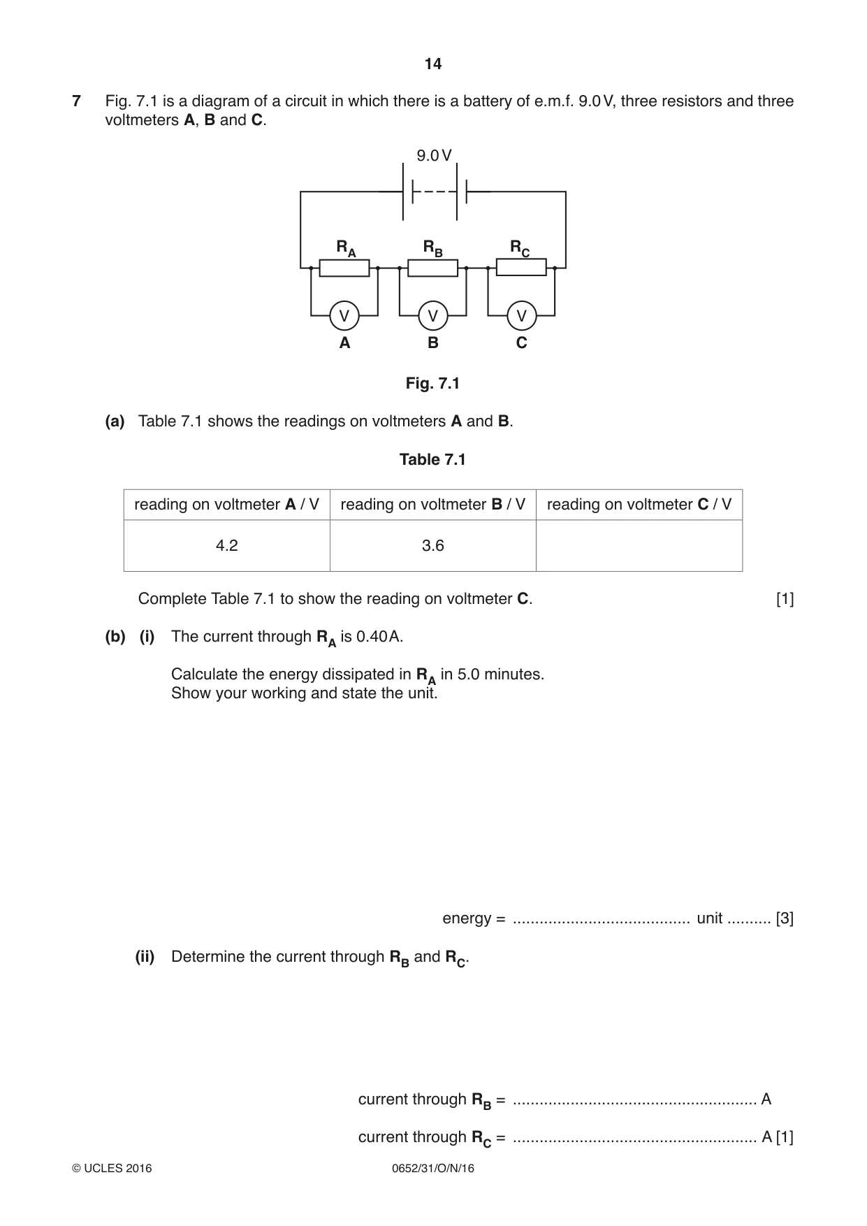 Cambridge IGCSE Physical Science 0652 2016 Oct/Nov Paper 3 · Variant 1 question paper, page 14 of 24