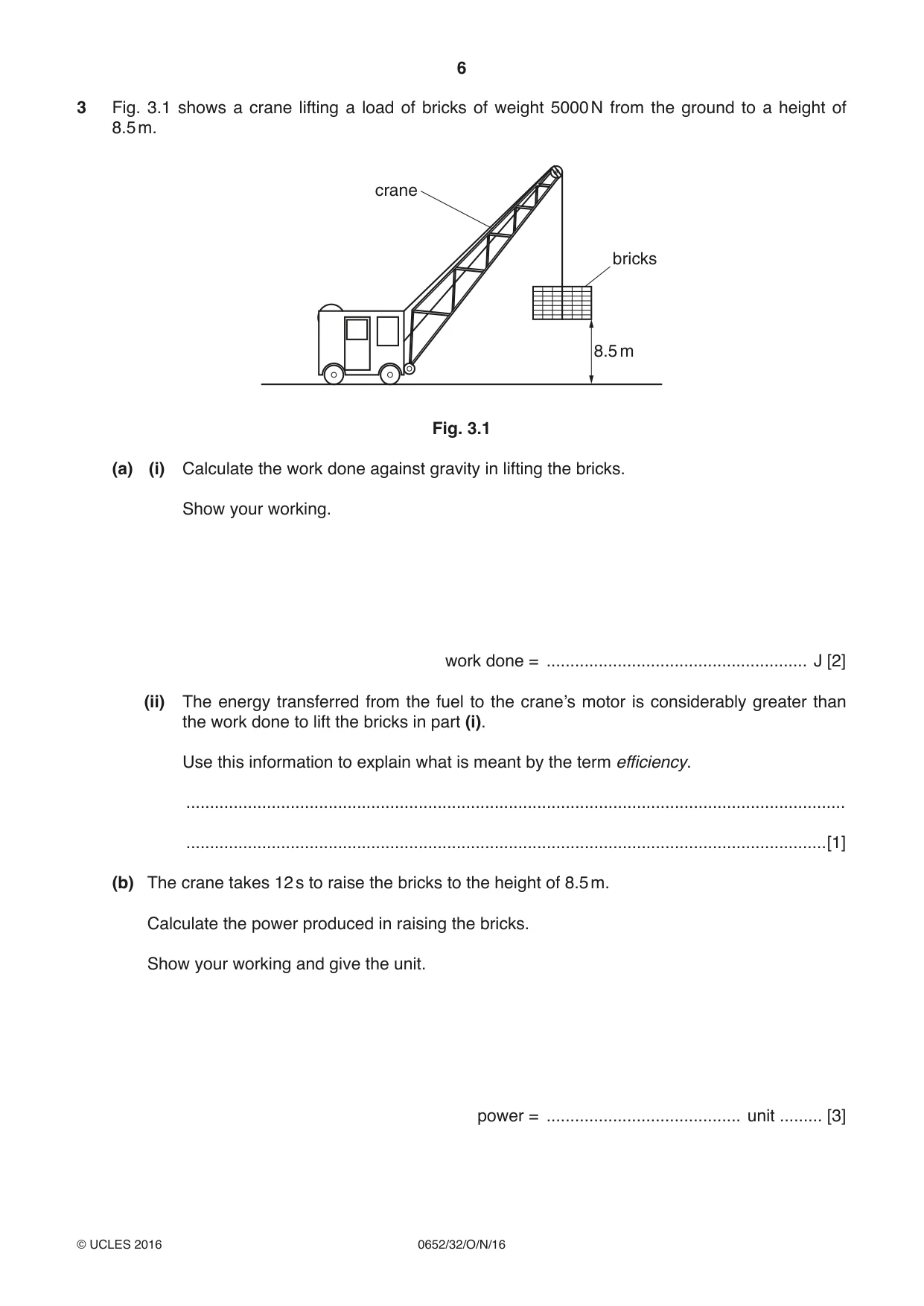 Cambridge IGCSE Physical Science 0652 2016 Oct/Nov Paper 3 · Variant 2 question paper, page 6 of 24