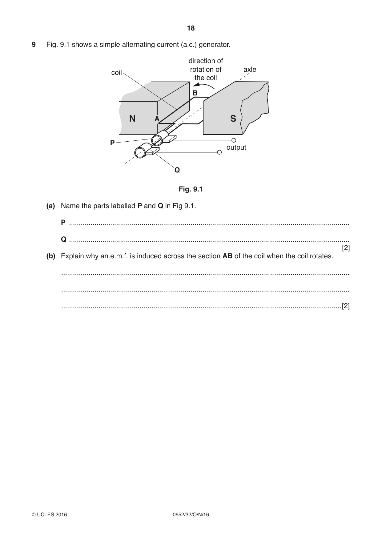 Cambridge IGCSE Physical Science 0652 2016 Oct/Nov Paper 3 · Variant 2 question paper, page 18 of 24