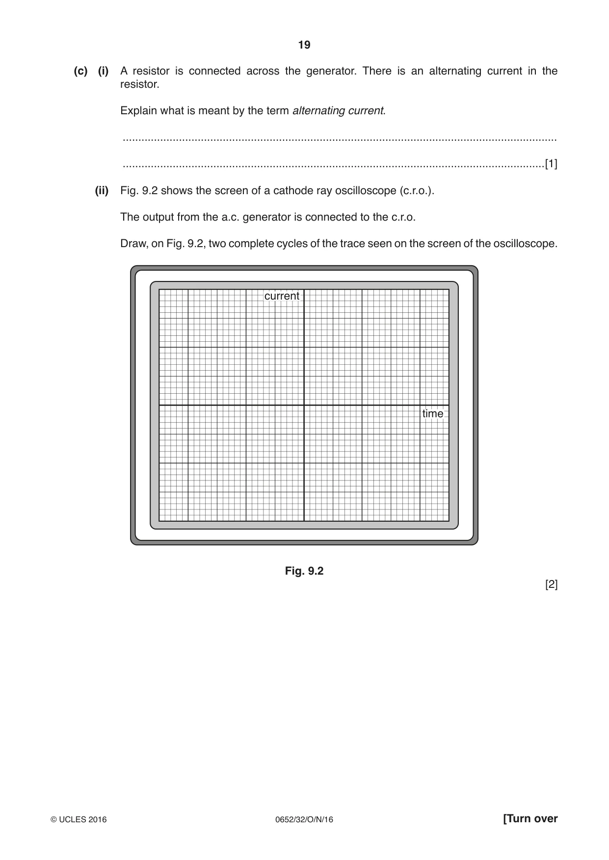 Cambridge IGCSE Physical Science 0652 2016 Oct/Nov Paper 3 · Variant 2 question paper, page 19 of 24