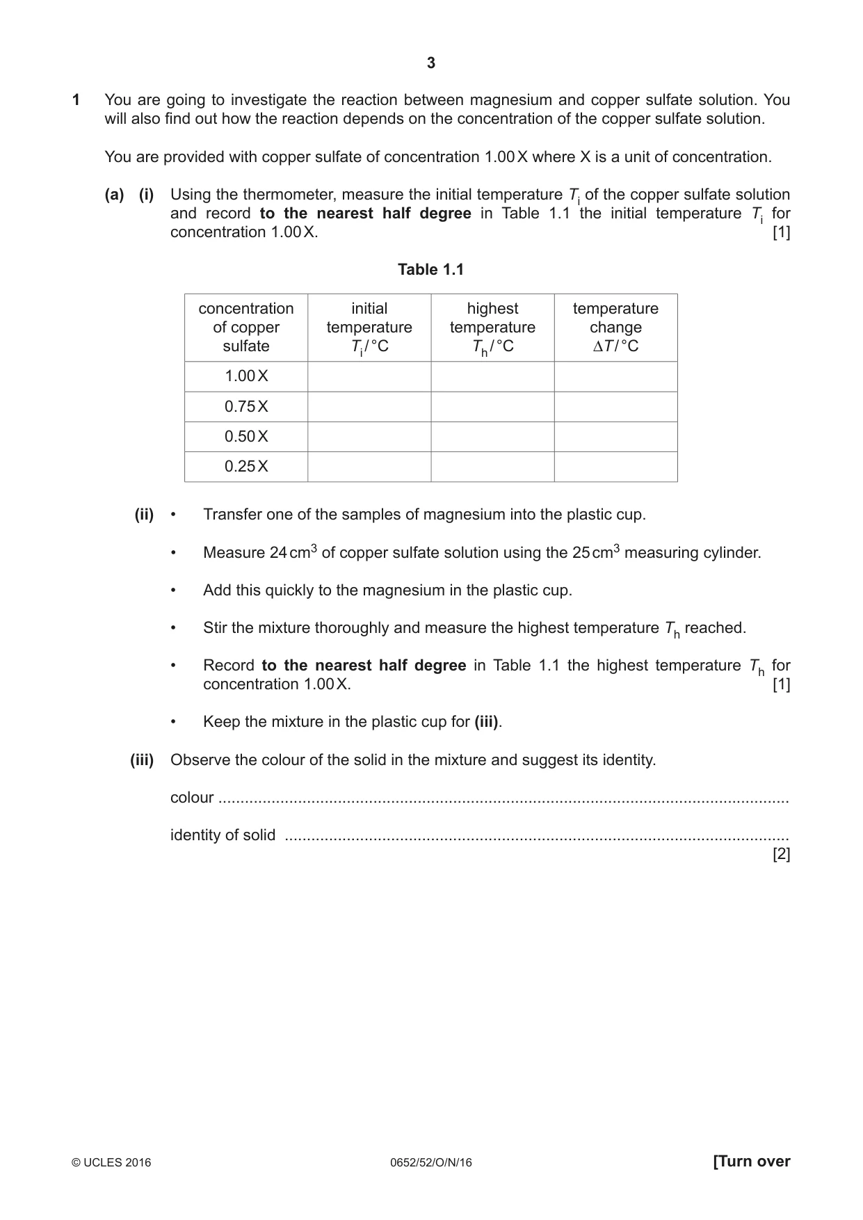 Cambridge IGCSE Physical Science 0652 2016 Oct/Nov Paper 5 · Variant 2 question paper, page 3 of 12