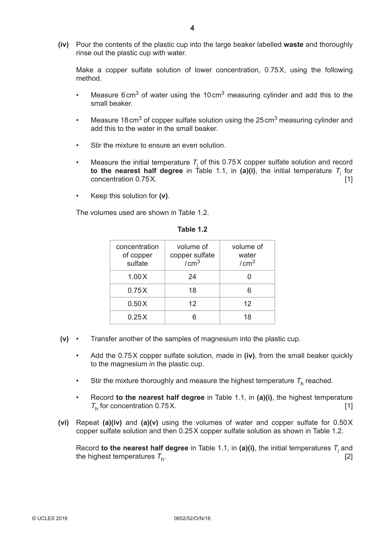 Cambridge IGCSE Physical Science 0652 2016 Oct/Nov Paper 5 · Variant 2 question paper, page 4 of 12