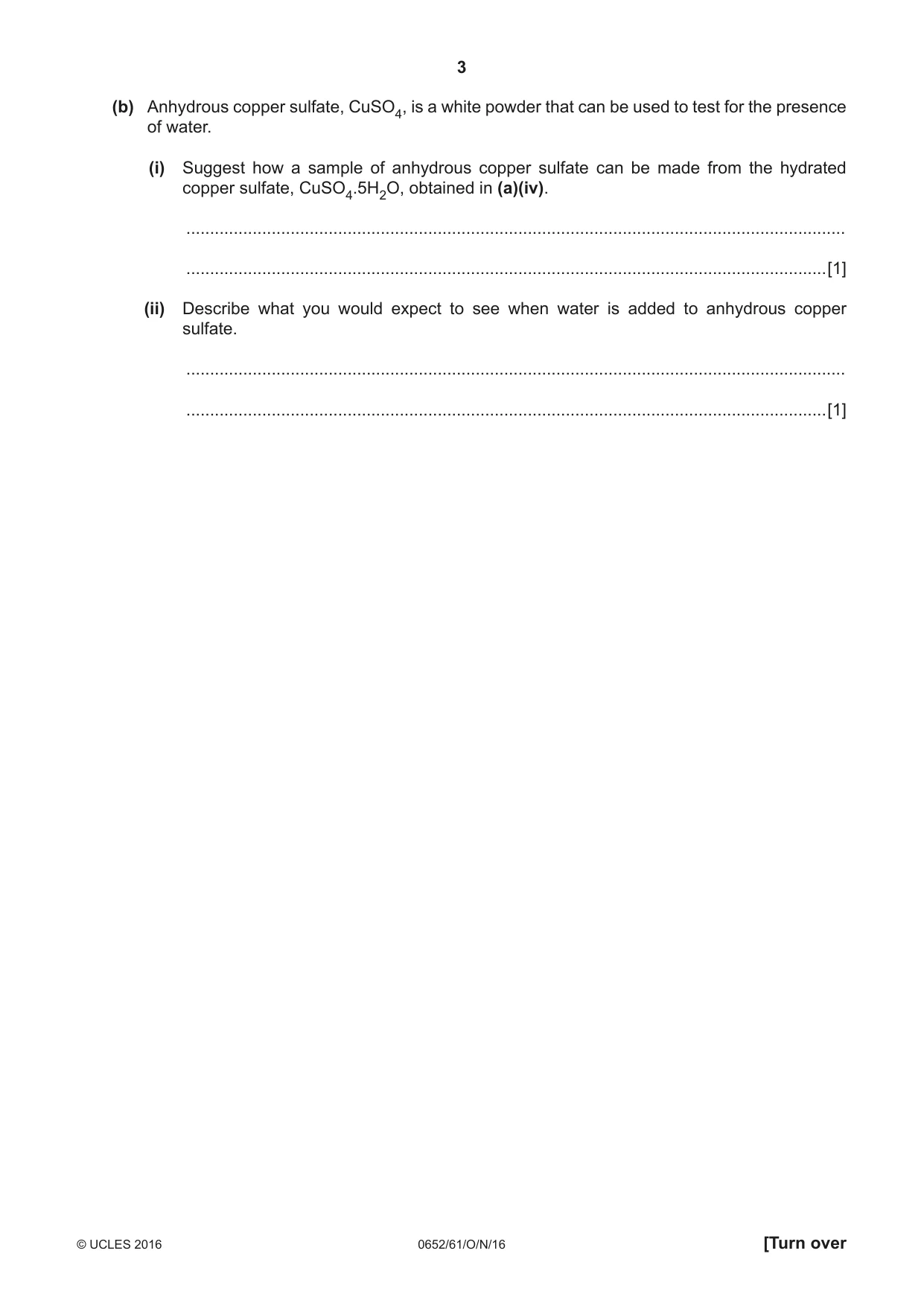Cambridge IGCSE Physical Science 0652 2016 Oct/Nov Paper 6 · Variant 1 question paper, page 3 of 20