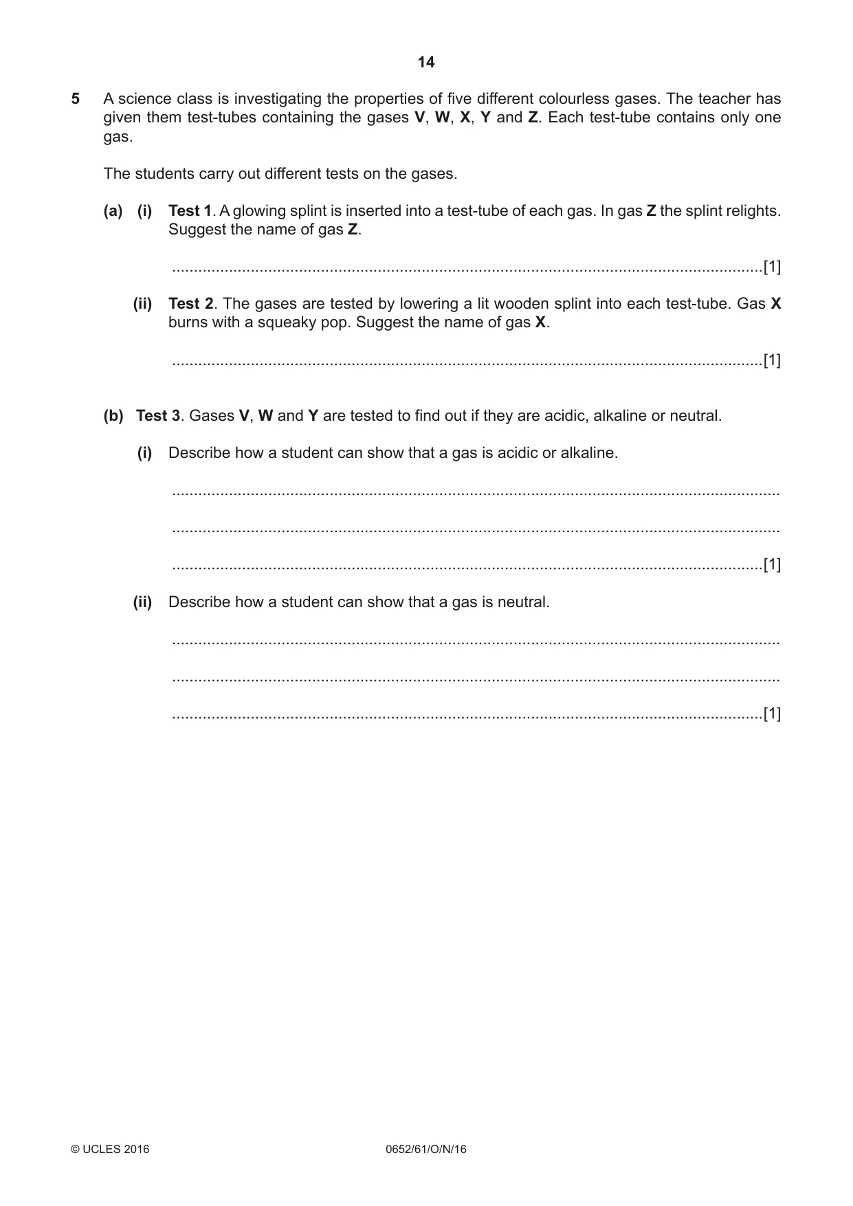 Cambridge IGCSE Physical Science 0652 2016 Oct/Nov Paper 6 · Variant 1 question paper, page 14 of 20