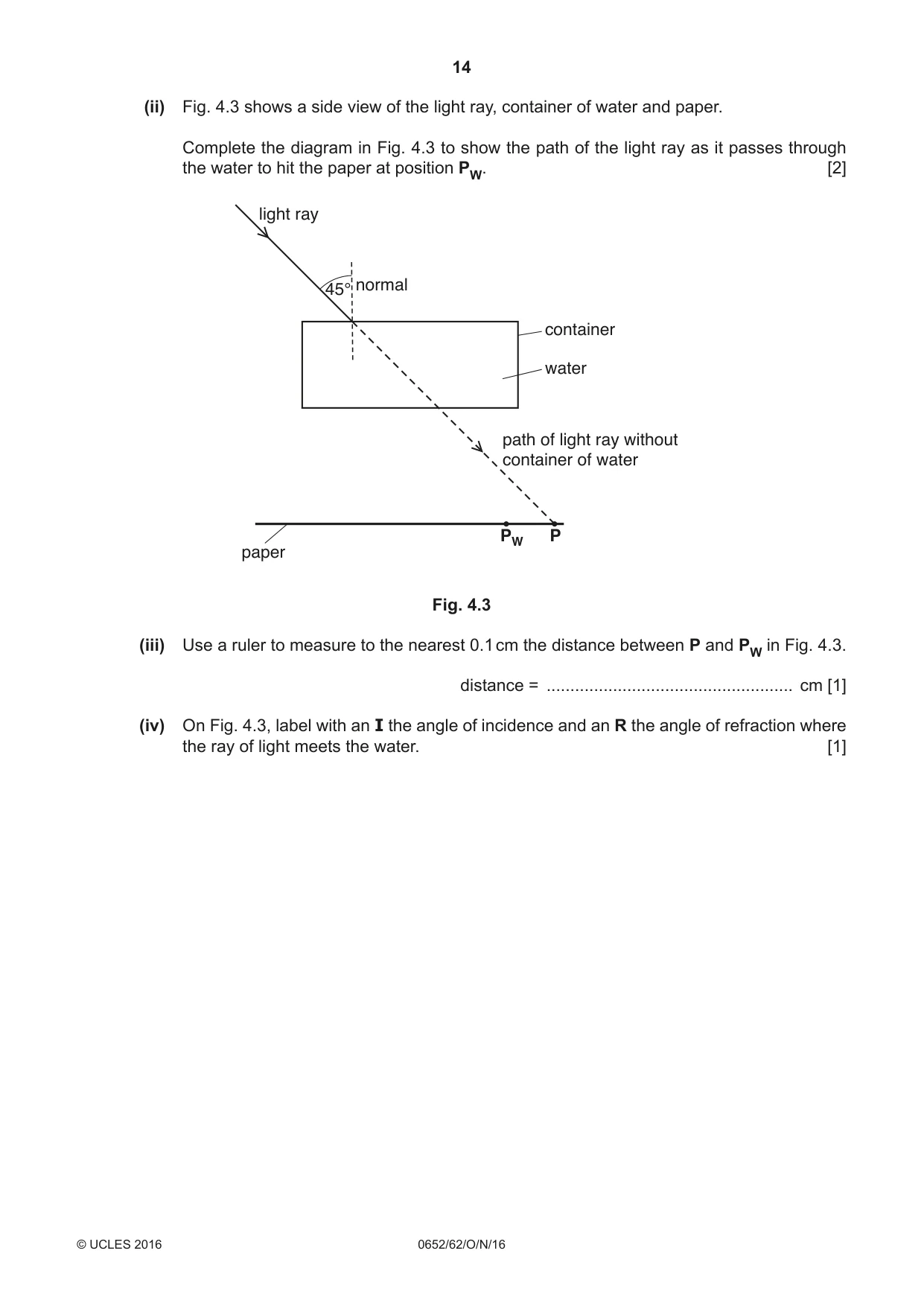 Cambridge IGCSE Physical Science 0652 2016 Oct/Nov Paper 6 · Variant 2 question paper, page 14 of 24