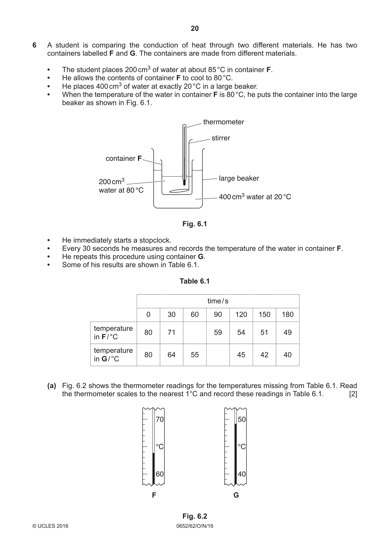 Cambridge IGCSE Physical Science 0652 2016 Oct/Nov Paper 6 · Variant 2 question paper, page 20 of 24