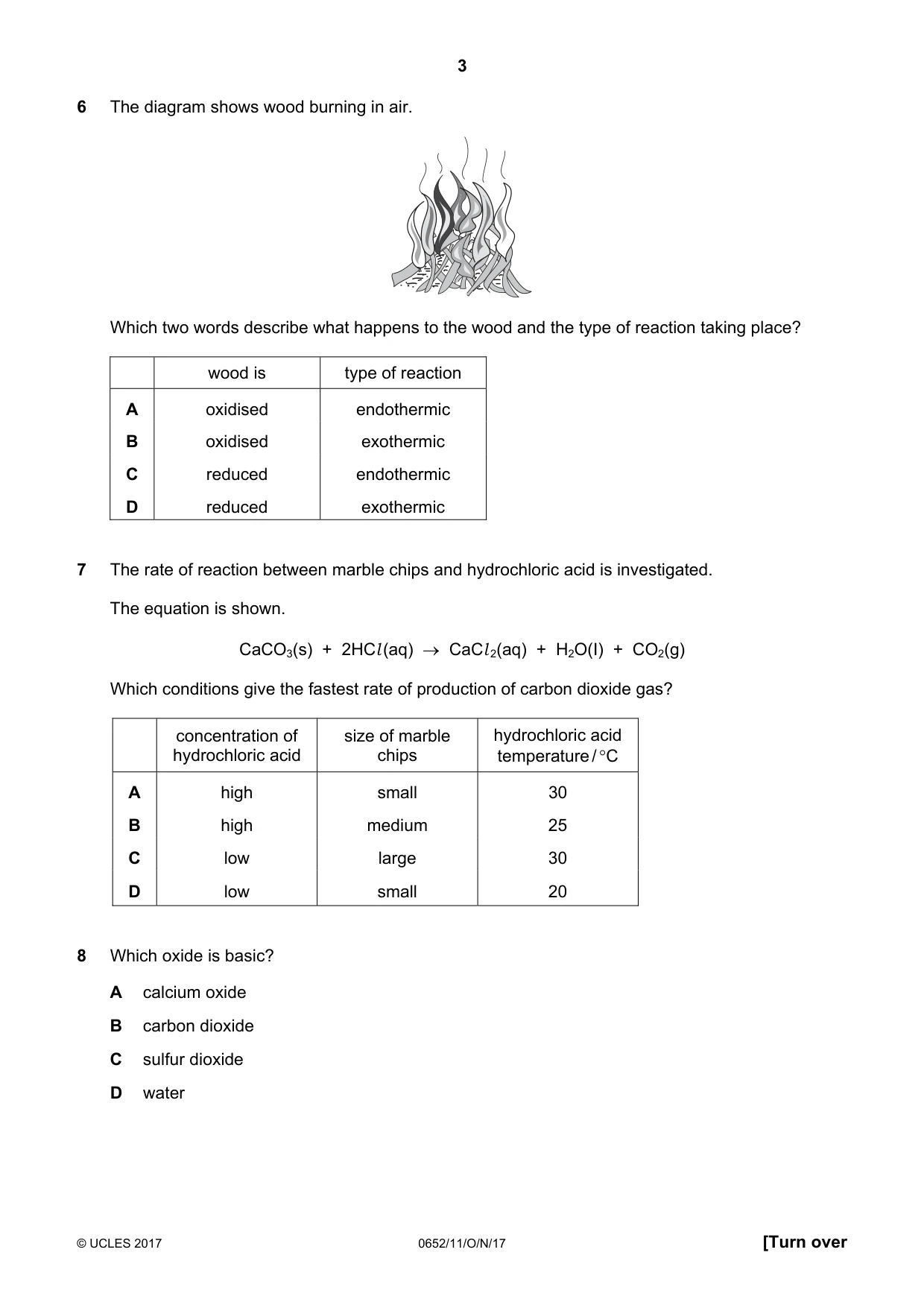 Cambridge IGCSE Physical Science 0652 2017 Oct/Nov Paper 1 · Variant 1 question paper, page 3 of 20