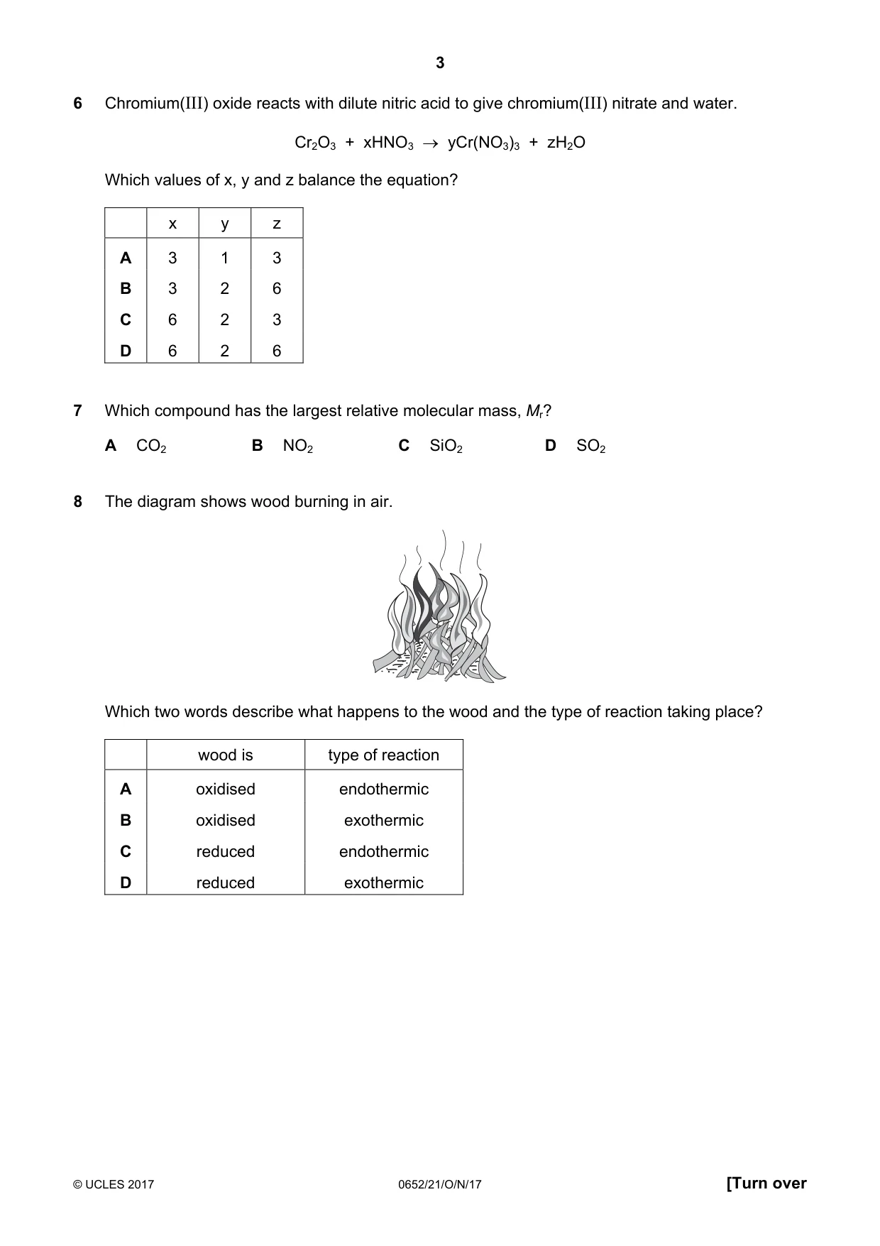 Cambridge IGCSE Physical Science 0652 2017 Oct/Nov Paper 2 · Variant 1 question paper, page 3 of 16