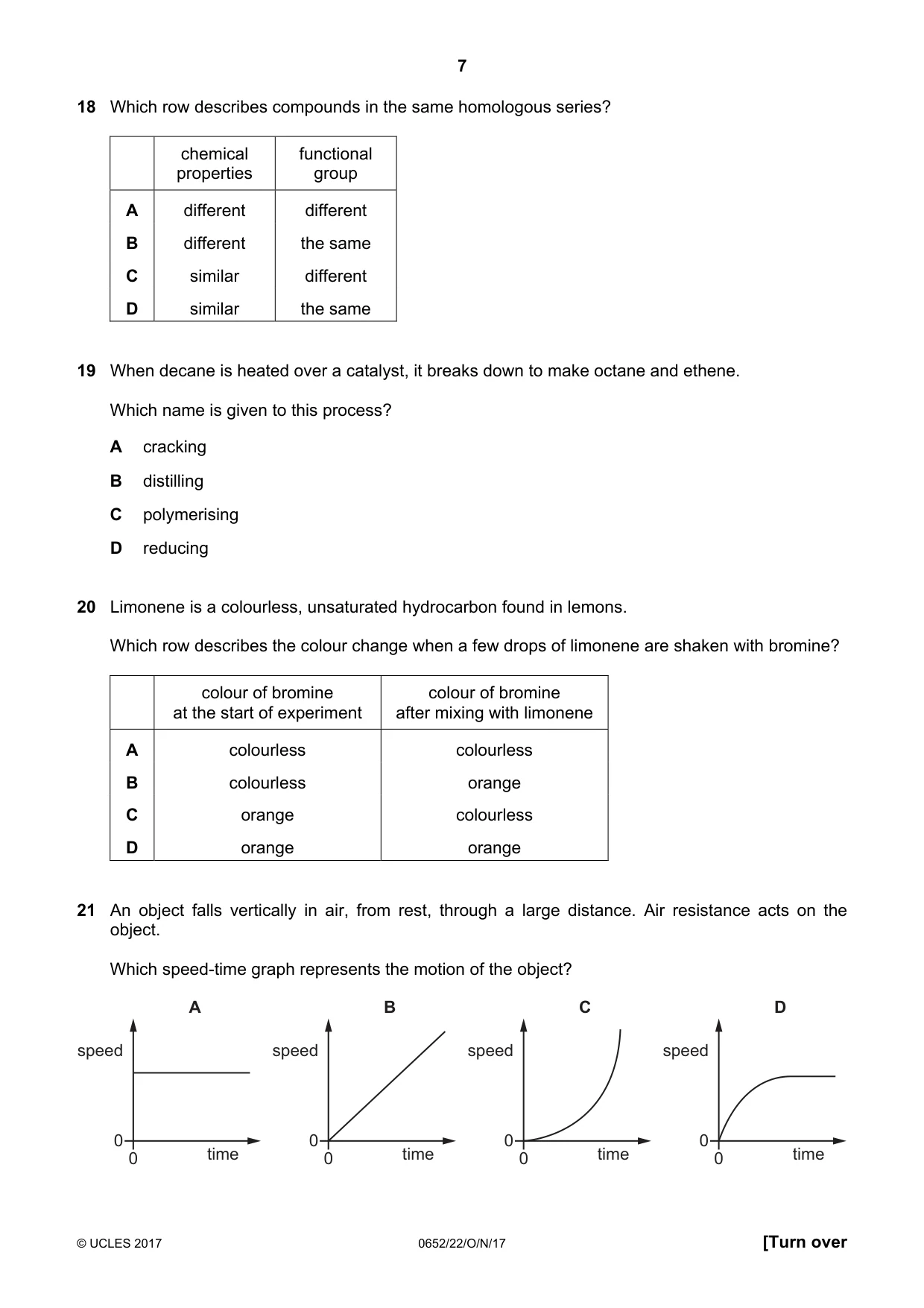 Cambridge IGCSE Physical Science 0652 2017 Oct/Nov Paper 2 · Variant 2 question paper, page 7 of 16