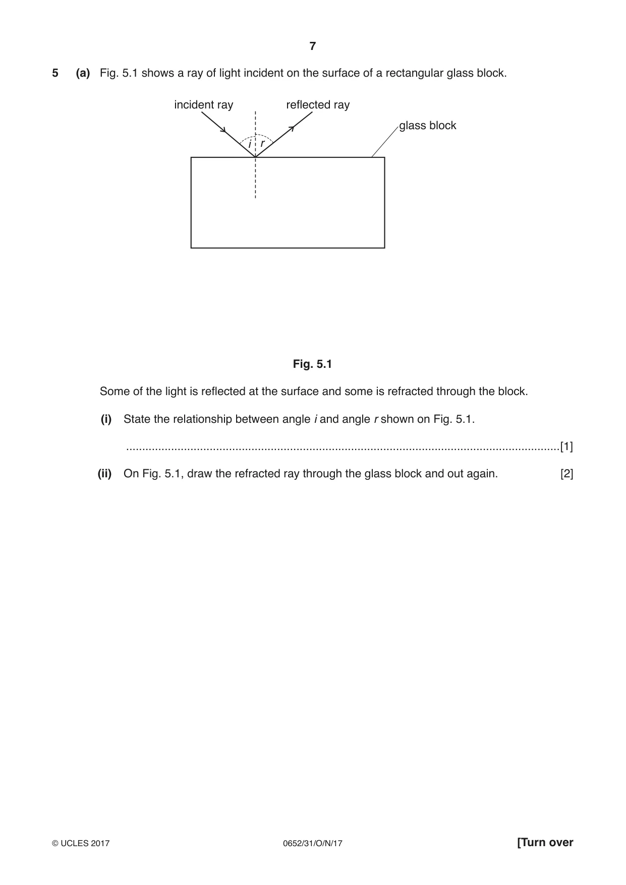 Cambridge IGCSE Physical Science 0652 2017 Oct/Nov Paper 3 · Variant 1 question paper, page 7 of 20