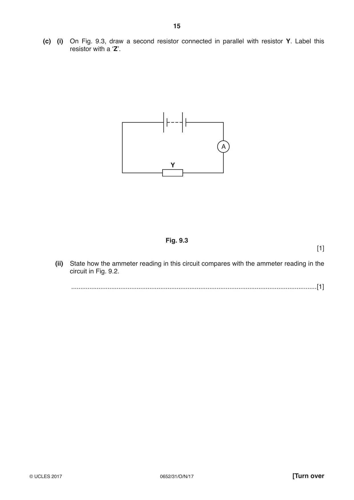 Cambridge IGCSE Physical Science 0652 2017 Oct/Nov Paper 3 · Variant 1 question paper, page 15 of 20