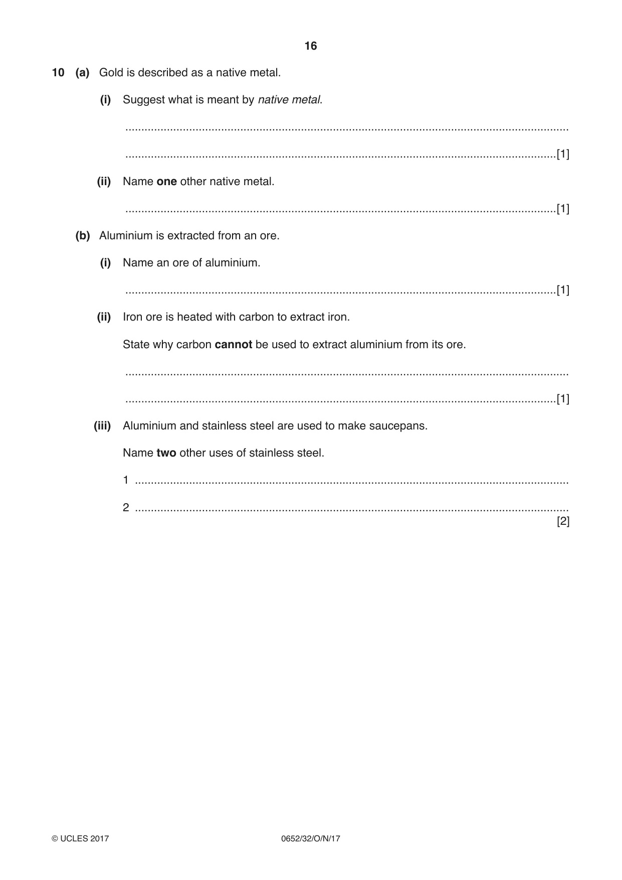 Cambridge IGCSE Physical Science 0652 2017 Oct/Nov Paper 3 · Variant 2 question paper, page 16 of 20